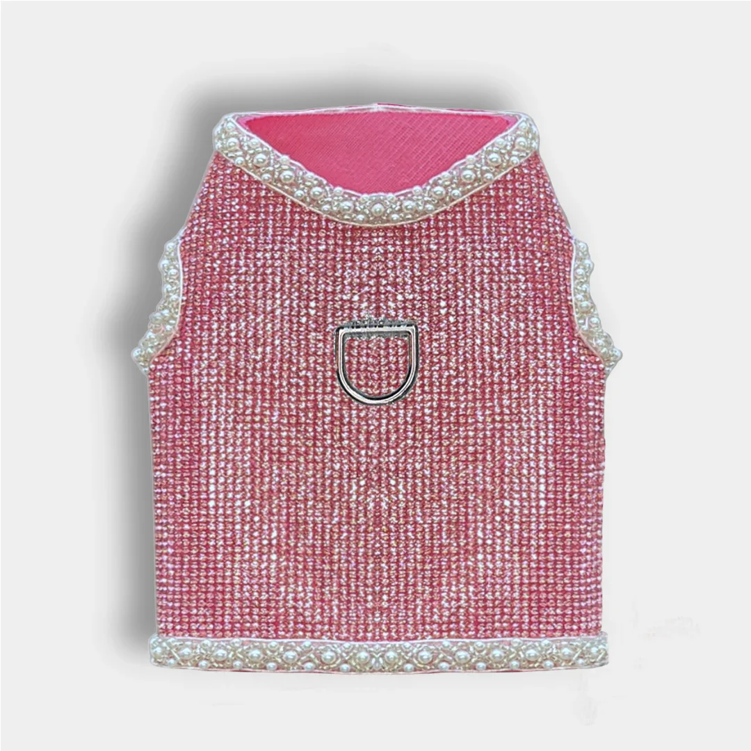 Hello Doggie Imperial Crystal Dog Harness Faux Fur Crystal Handmade Handmade in the USA Pet Harness - Image 4