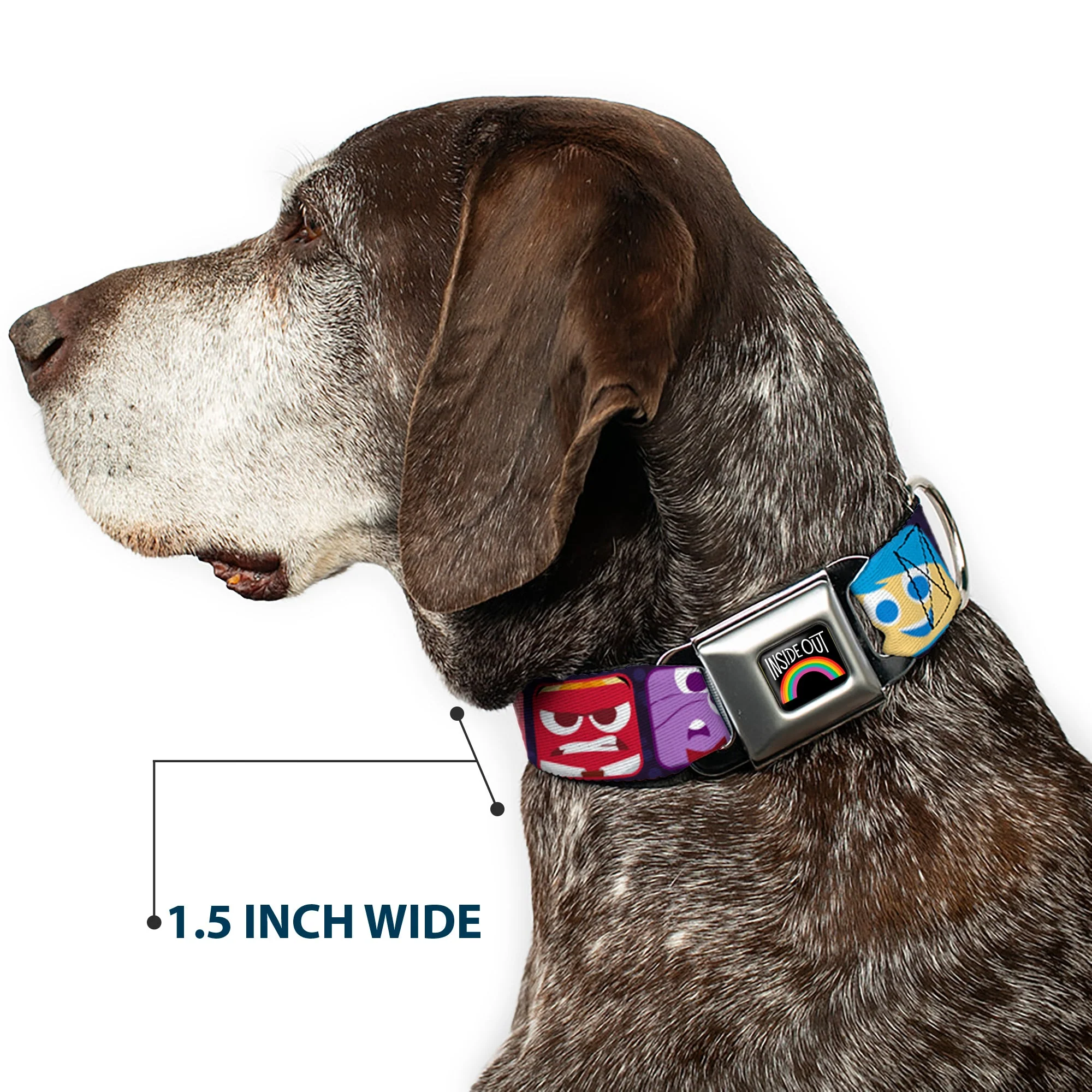 INSIDE OUT Rainbow Full Color Black White Multi Color Seatbelt Buckle Collar - Inside Out 6-Character Esxpression Blocks Purple/Multi Color - Image 7