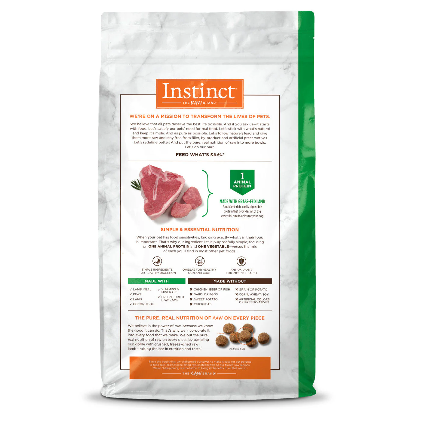 Instinct Adult Limited Ingredient Grain Free Lamb Dry Dog Food (20lb) - Image 2