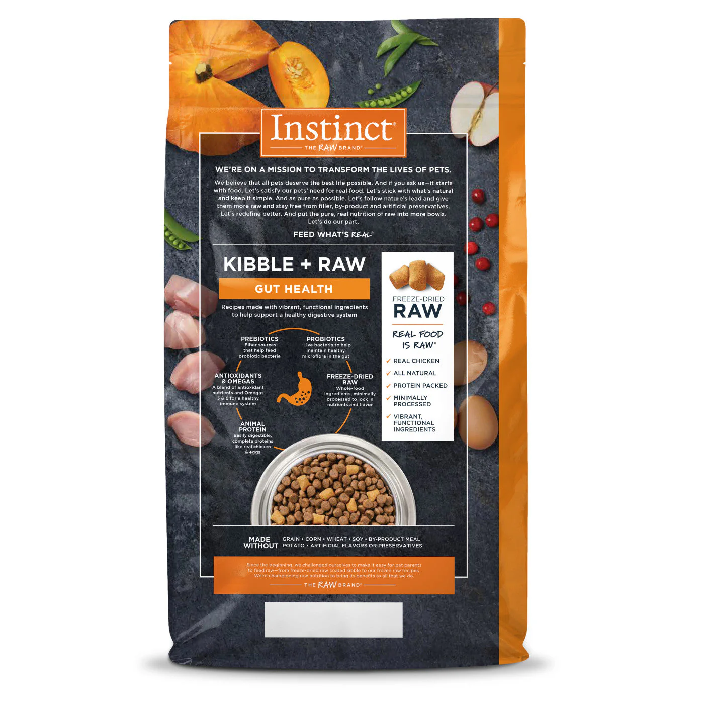 Instinct Raw Boost Adult Gut Health Grain Free Chicken Dry Dog Food (18lb) - Image 2
