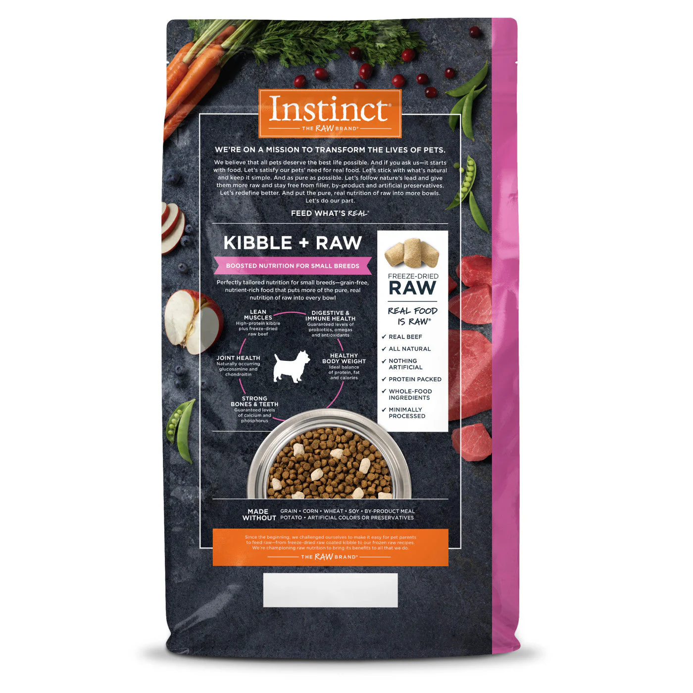 Instinct Raw Boost Adult Small Breed Grain Free Beef Dry Dog Food (4lb) - Image 2