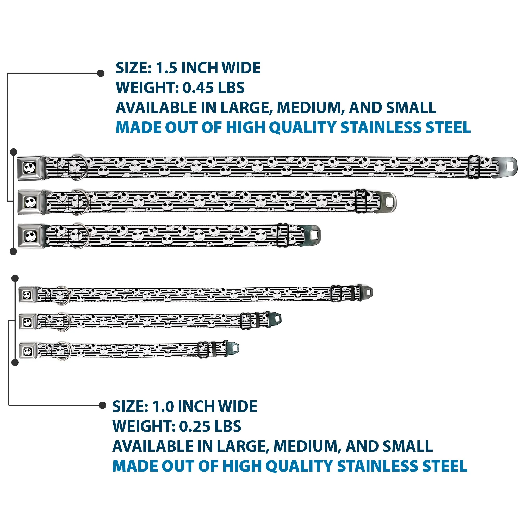 Jack Expression2 Full Color Seatbelt Buckle Collar - Jack Expressions/Stripe White/Black - Image 3
