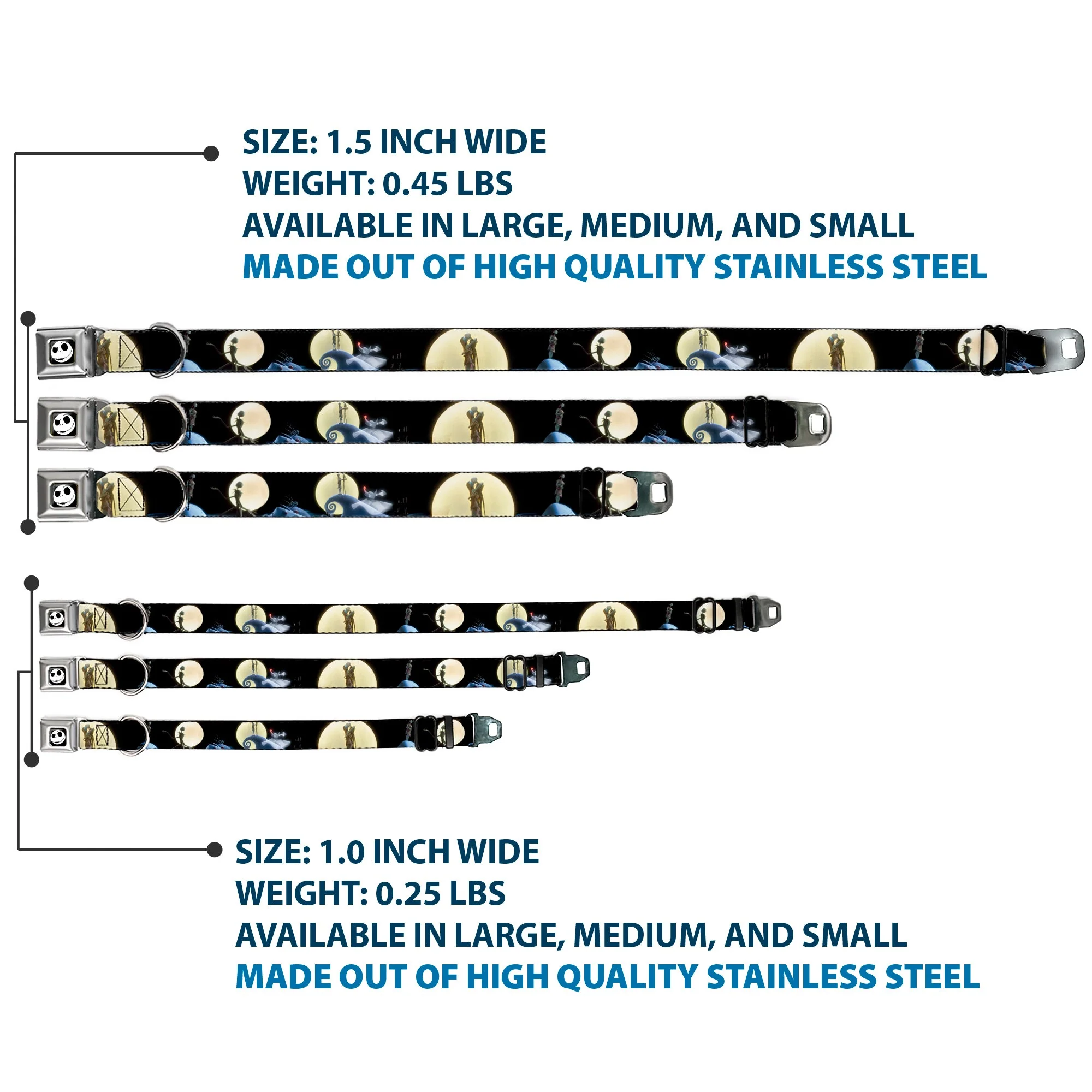 Jack Expression2 Full Color Seatbelt Buckle Collar - NBC Jack & Sally Moon Scenes - Image 3