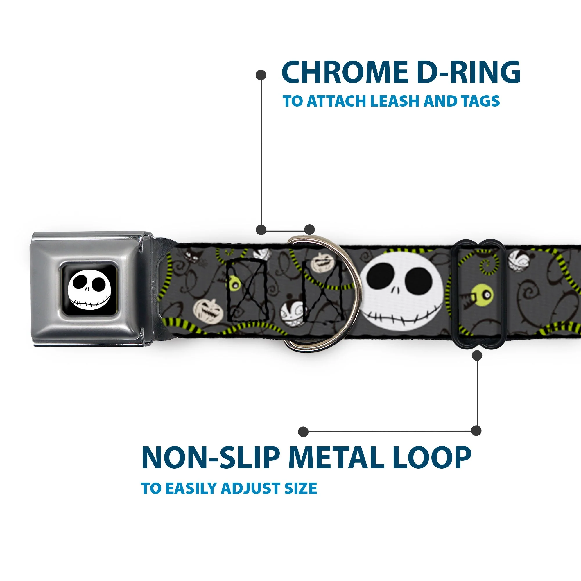 Jack Expression4 Full Color Seatbelt Buckle Collar - NBC Jack Expressions/Halloween Elements Gray - Image 5