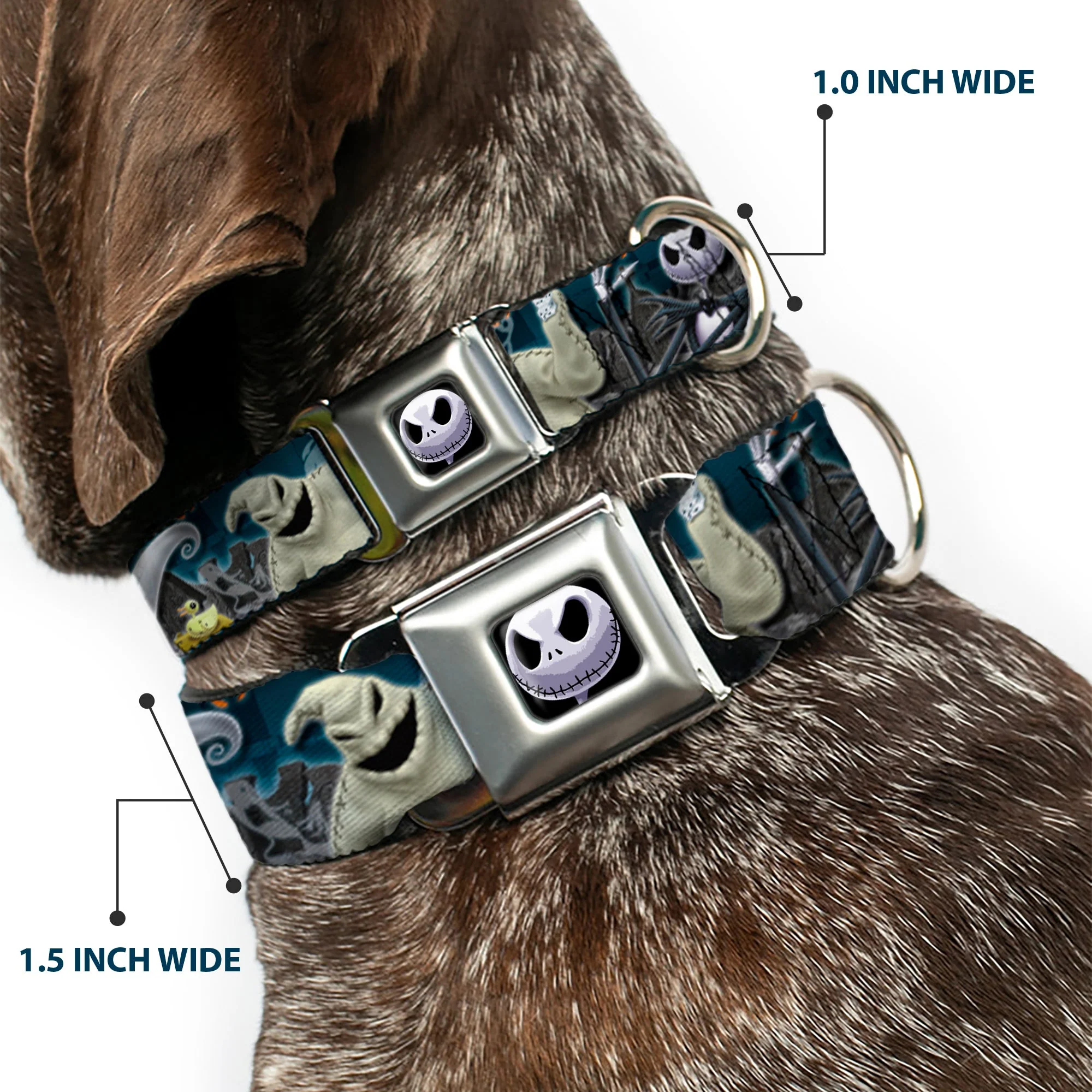 Jack Expression6 Full Color Seatbelt Buckle Collar - Nightmare Before Christmas 4-Character Group/Cemetery Scene - Image 2