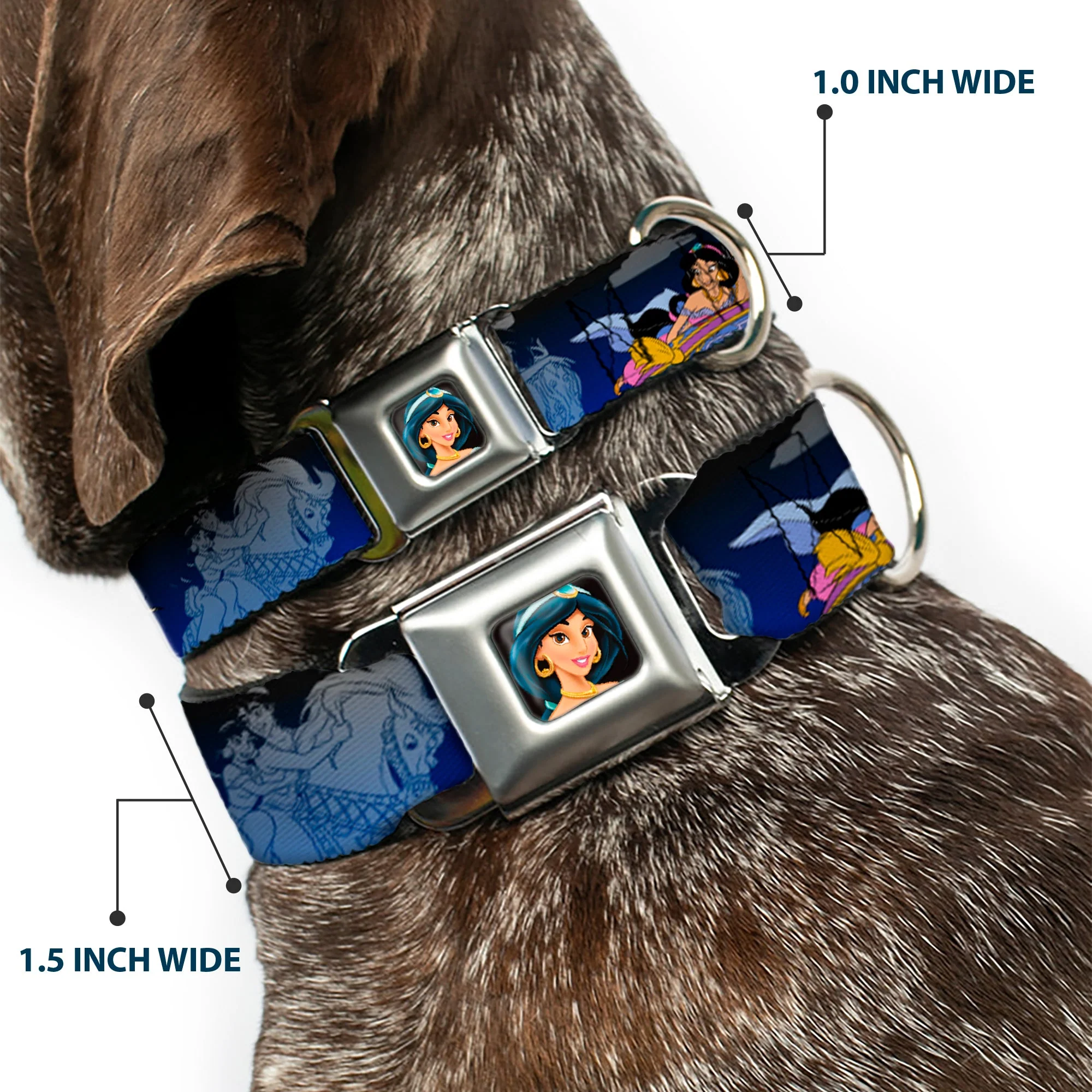 Jasmine CLOSE-UP Full Color Seatbelt Buckle Collar - Aladdin & Jasmine Scenes - Image 2