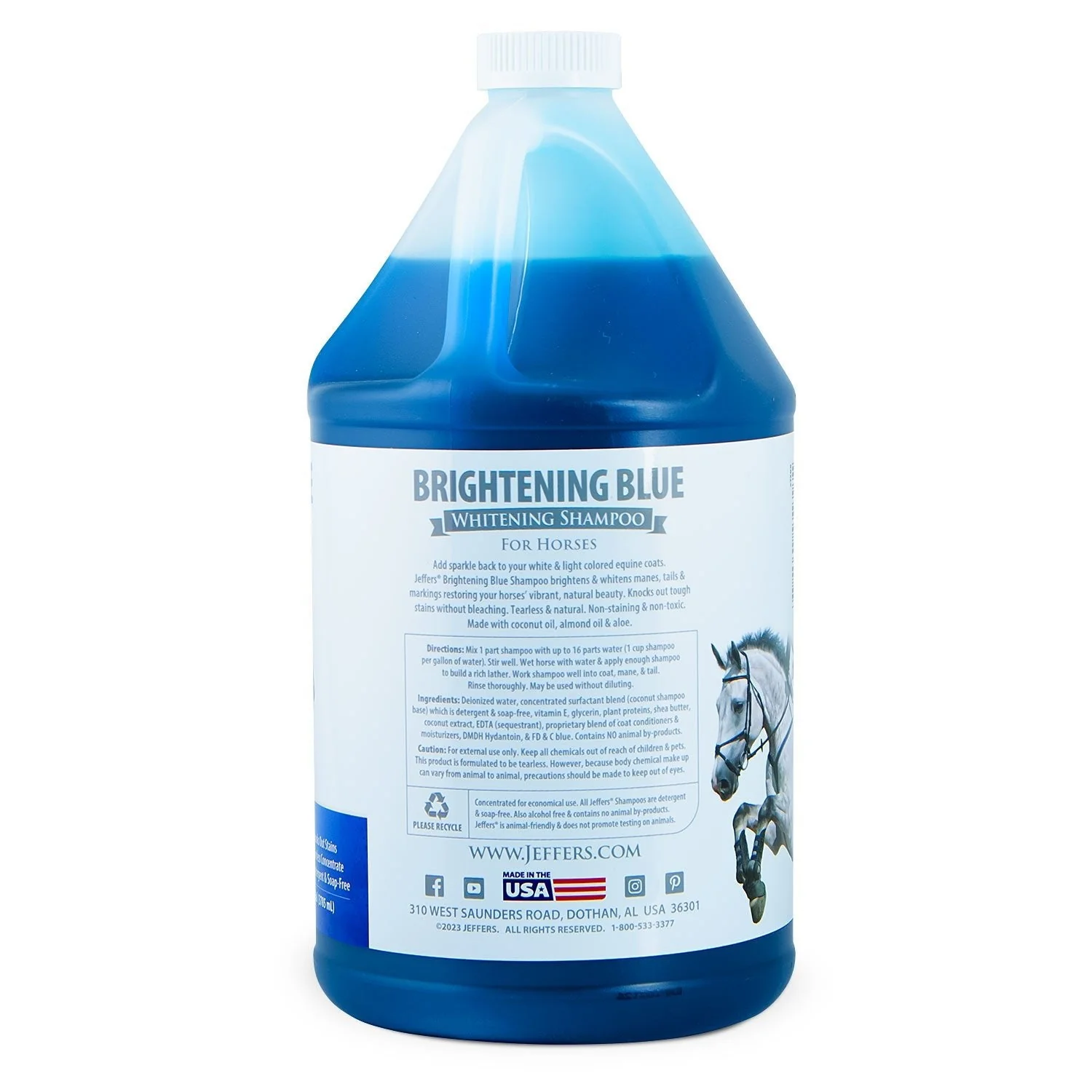 Jeffers Equine BRIGHTENING BLUE Whitening Horse Shampoo - Image 10