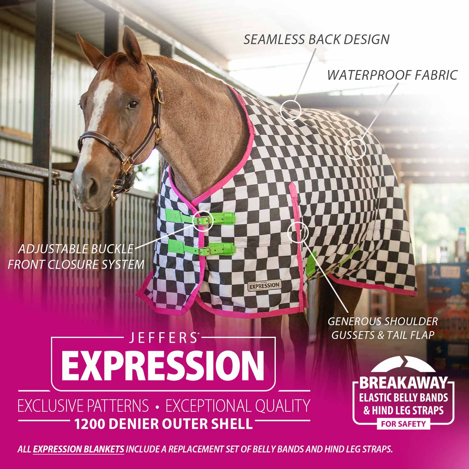 Jeffers Expression 1200 Denier Standard Neck Horse Turnout Sheet, 0 Gram - Image 17