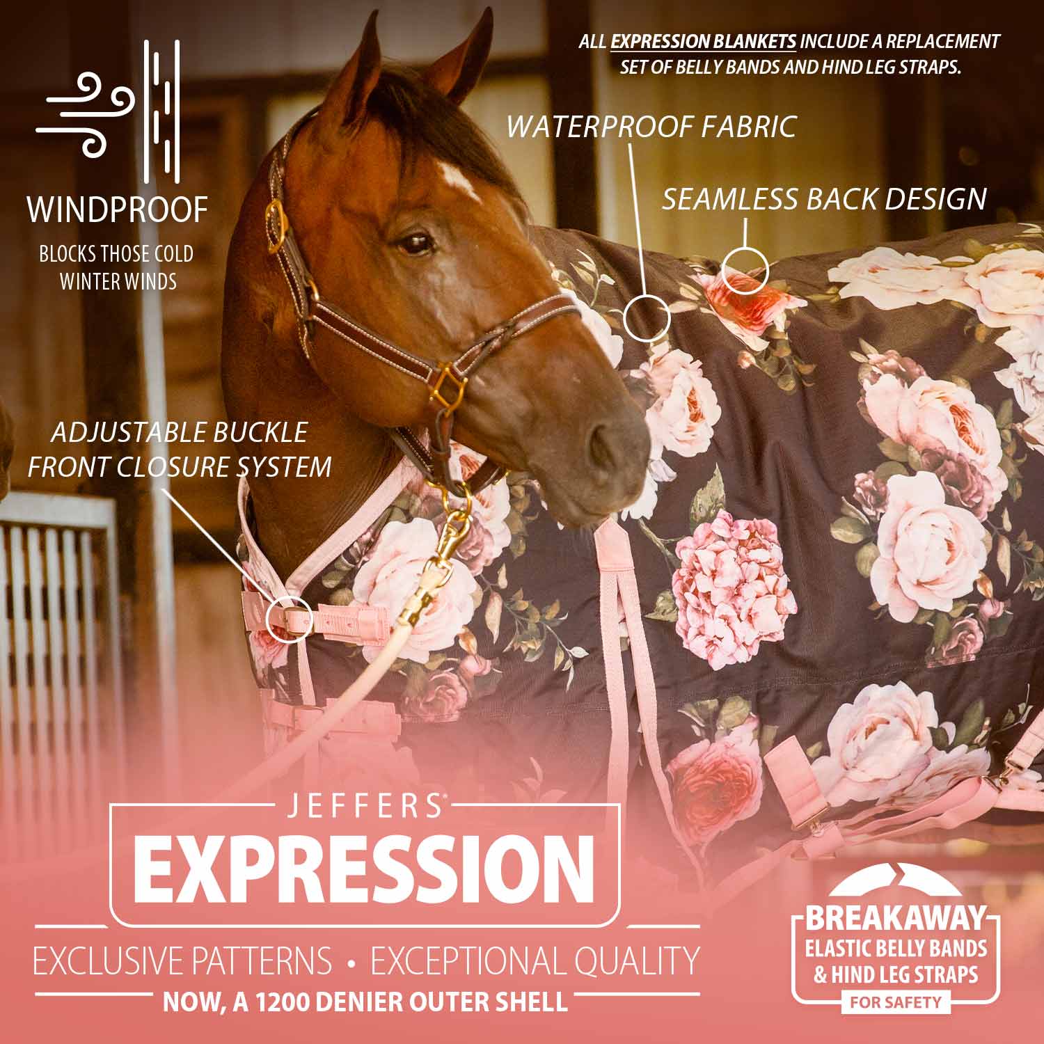 Jeffers Expression 1200 Denier Standard Neck Horse Turnout Sheet, 0 Gram - Image 21