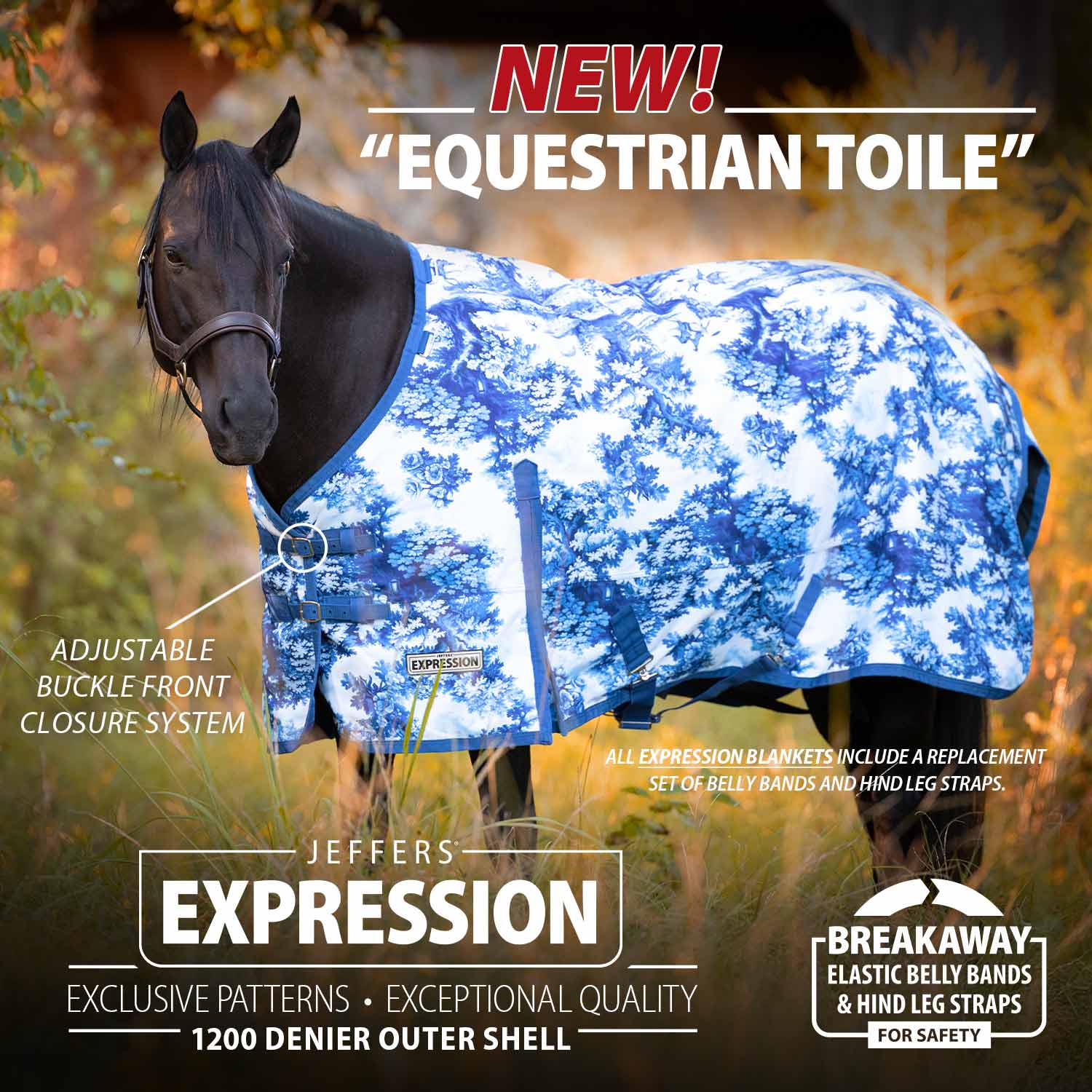 Jeffers Expression 1200 Denier Standard Neck Horse Turnout Sheet, 0 Gram - Image 6