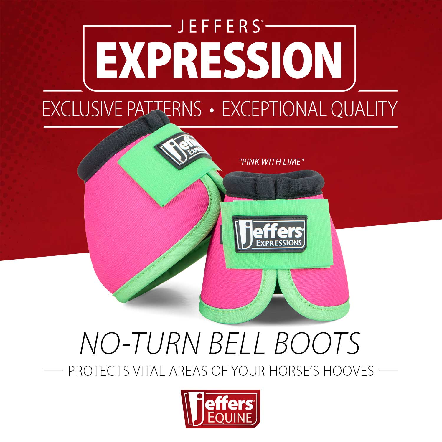 Jeffers Expression Neon No-Turn Bell Boots for Horses - Image 4