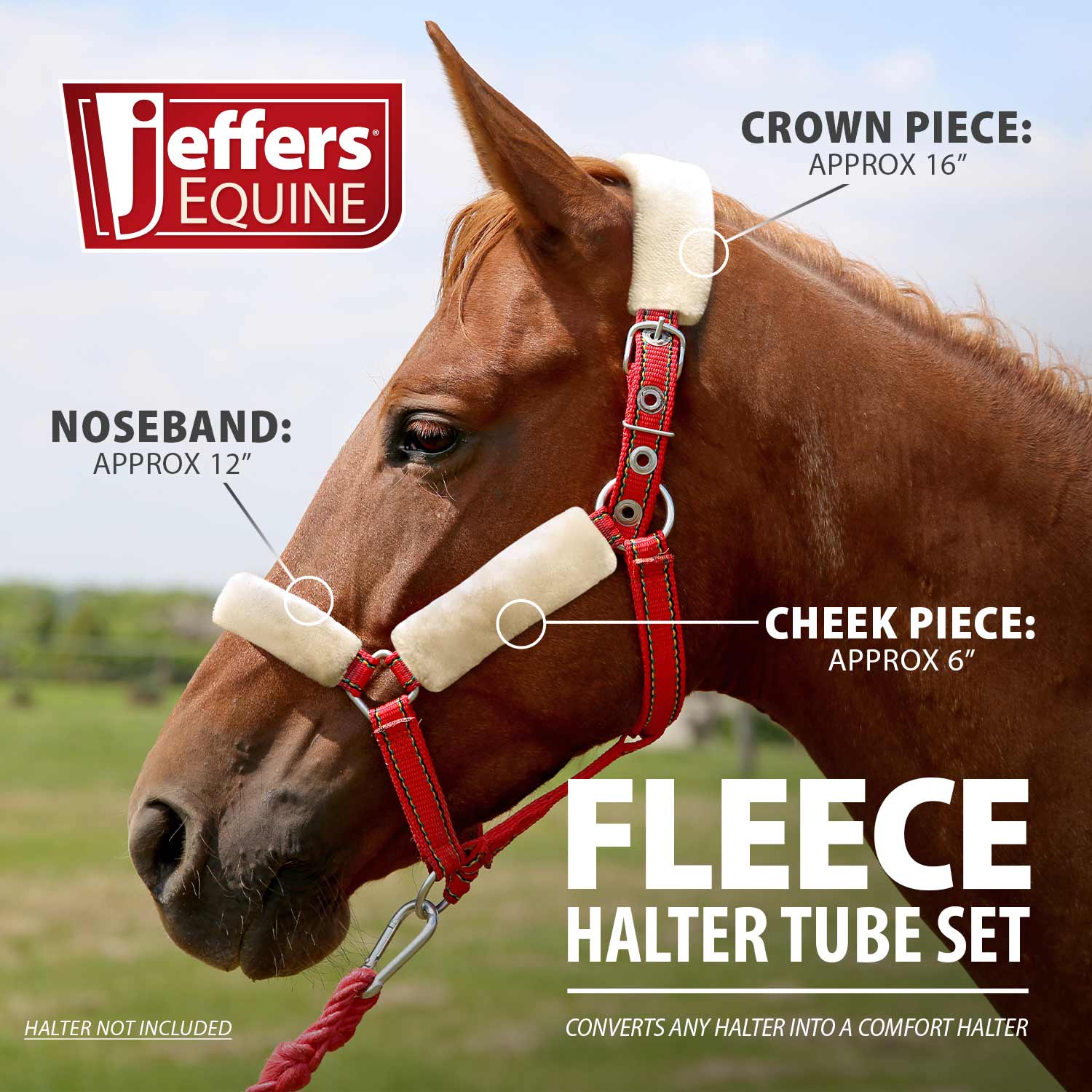 Jeffers Horse Fleece Halter Tube, 4 Piece Comfort Set - Image 4