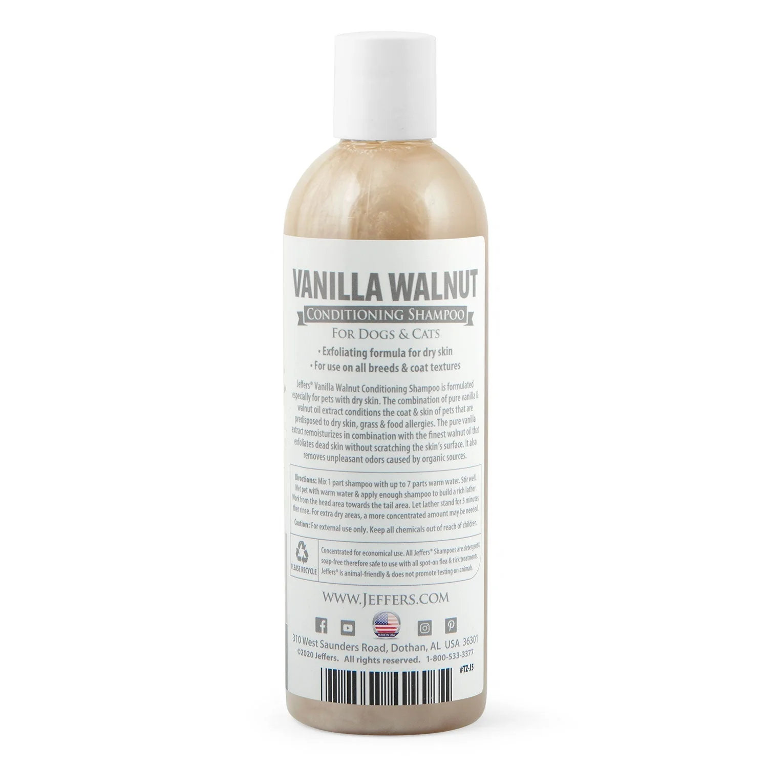 Jeffers Pet Vanilla Walnut Exfoliating Dog & Cat Conditioning Shampoo - Image 2