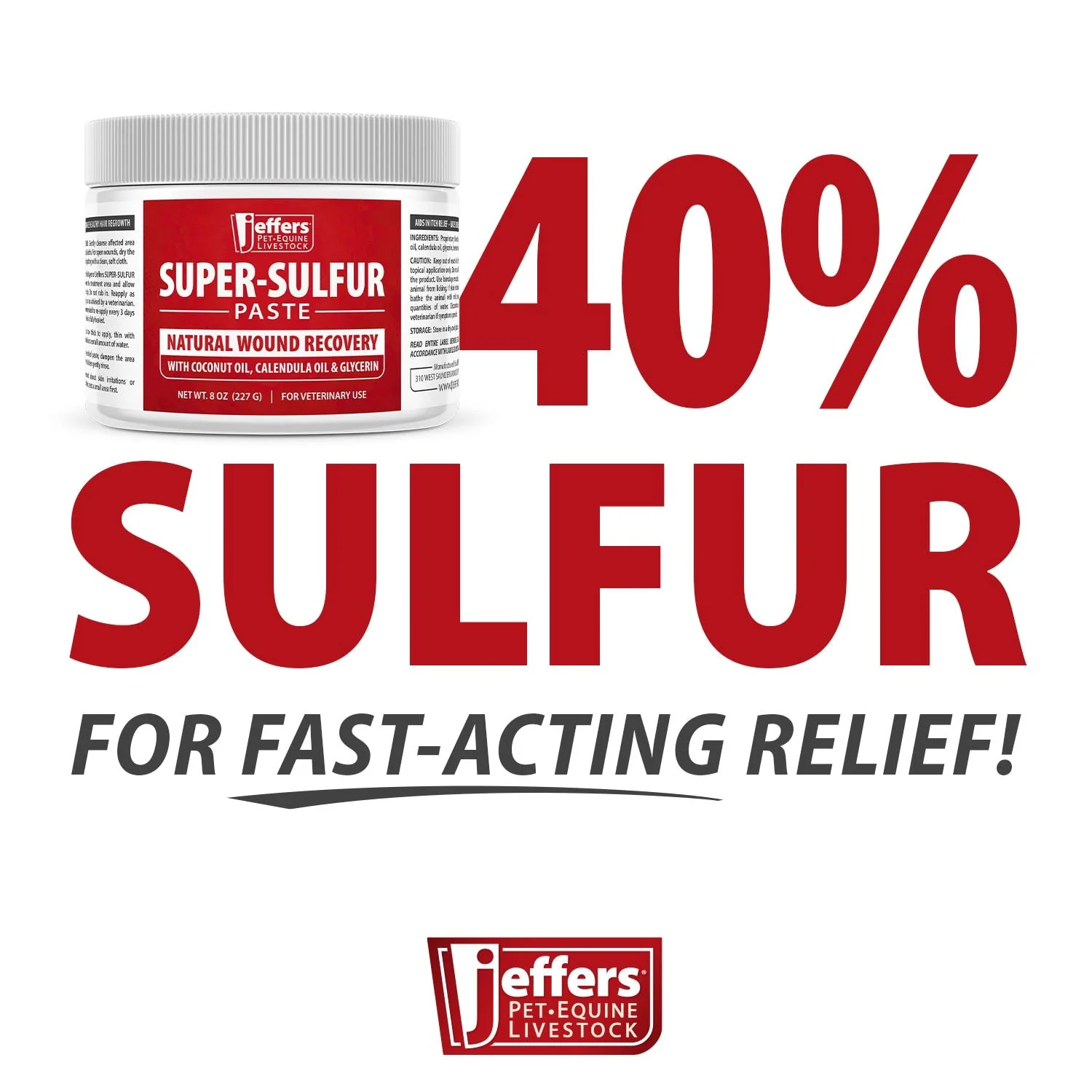 Jeffers Super-Sulfur Skin & Wound Healing Paste for Pets, Horses, & Livestock - Image 3