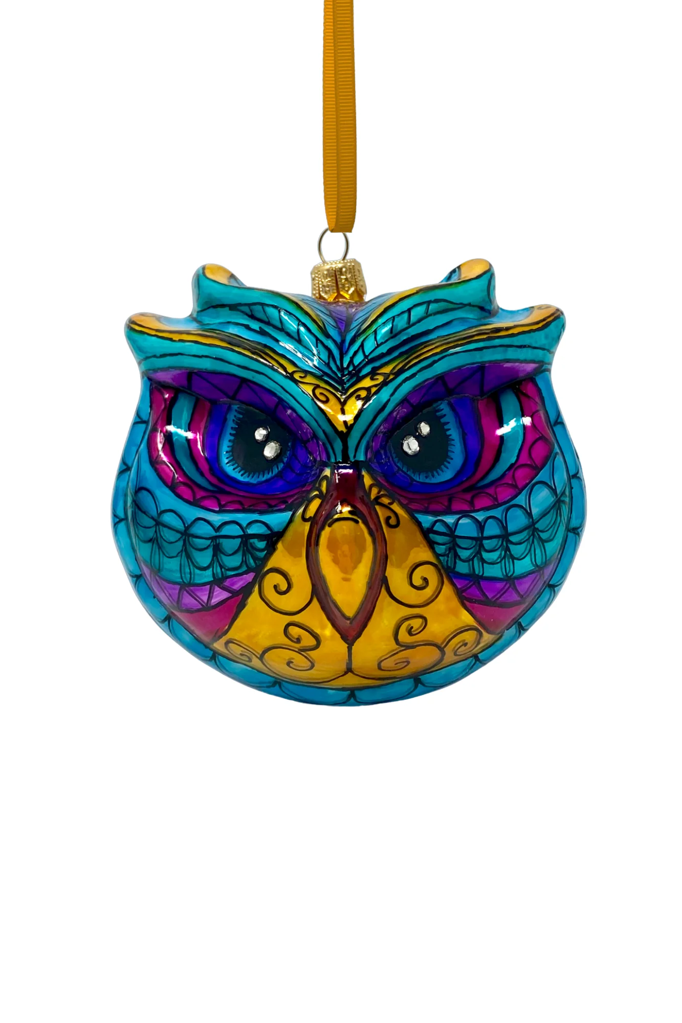 Jewel Owl Polish Glass Ornament - Image 2