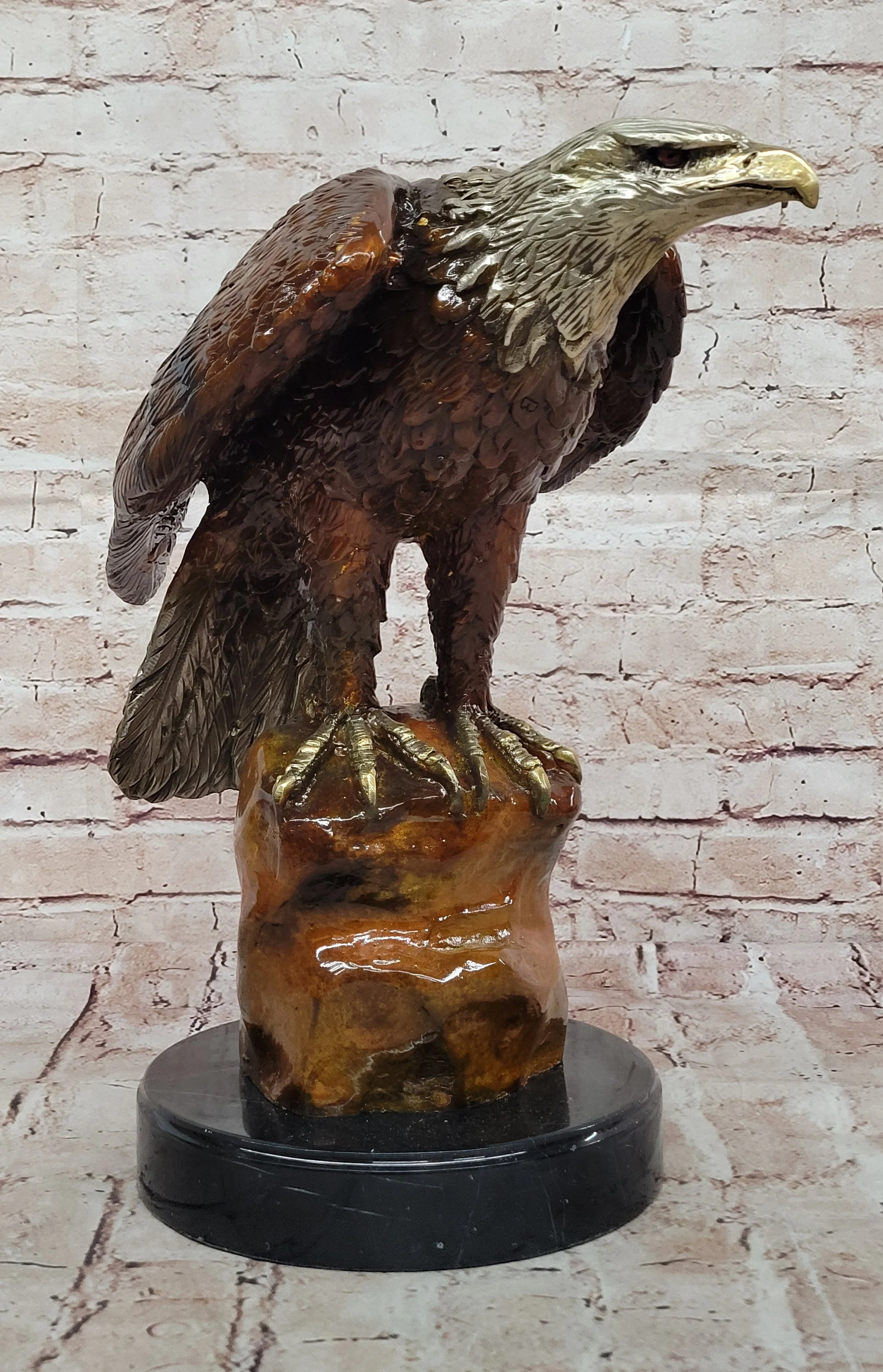 Jules Moigniez Inspired Bronze Eagle; Wildlife Art Sculpture - Image 3