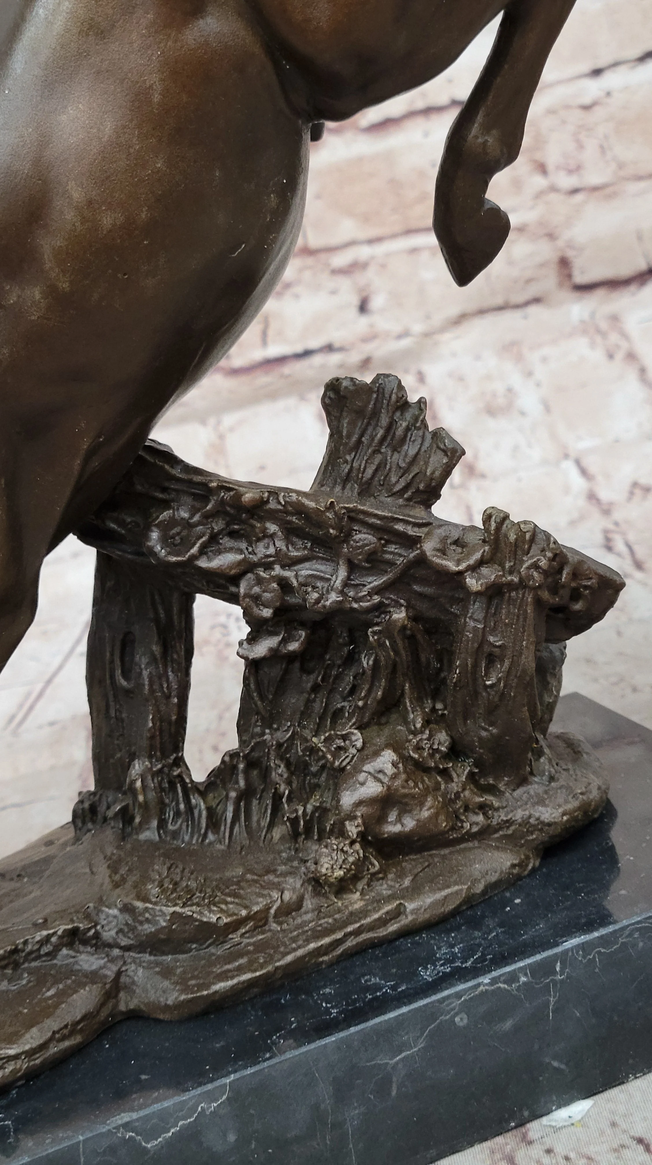 Jumping Racing Wild Horse Stallion Bronze Sculpture Statue Signed Original Art - Image 9