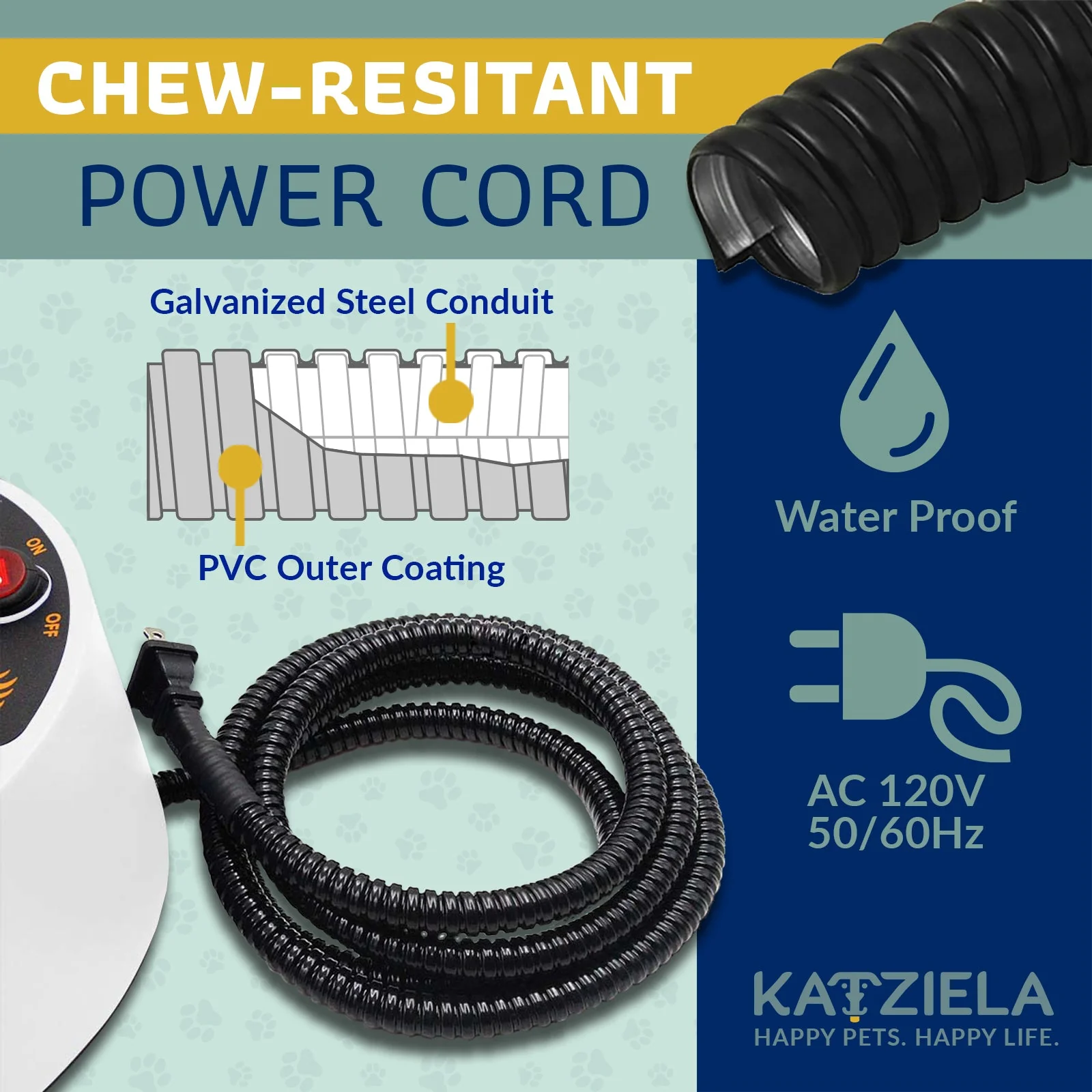 Katziela 2 Liter Heated Pet Water Bowl With Anti-Bite Cord To Keep Your Pets Bowl Warm On Cool Days - Image 5