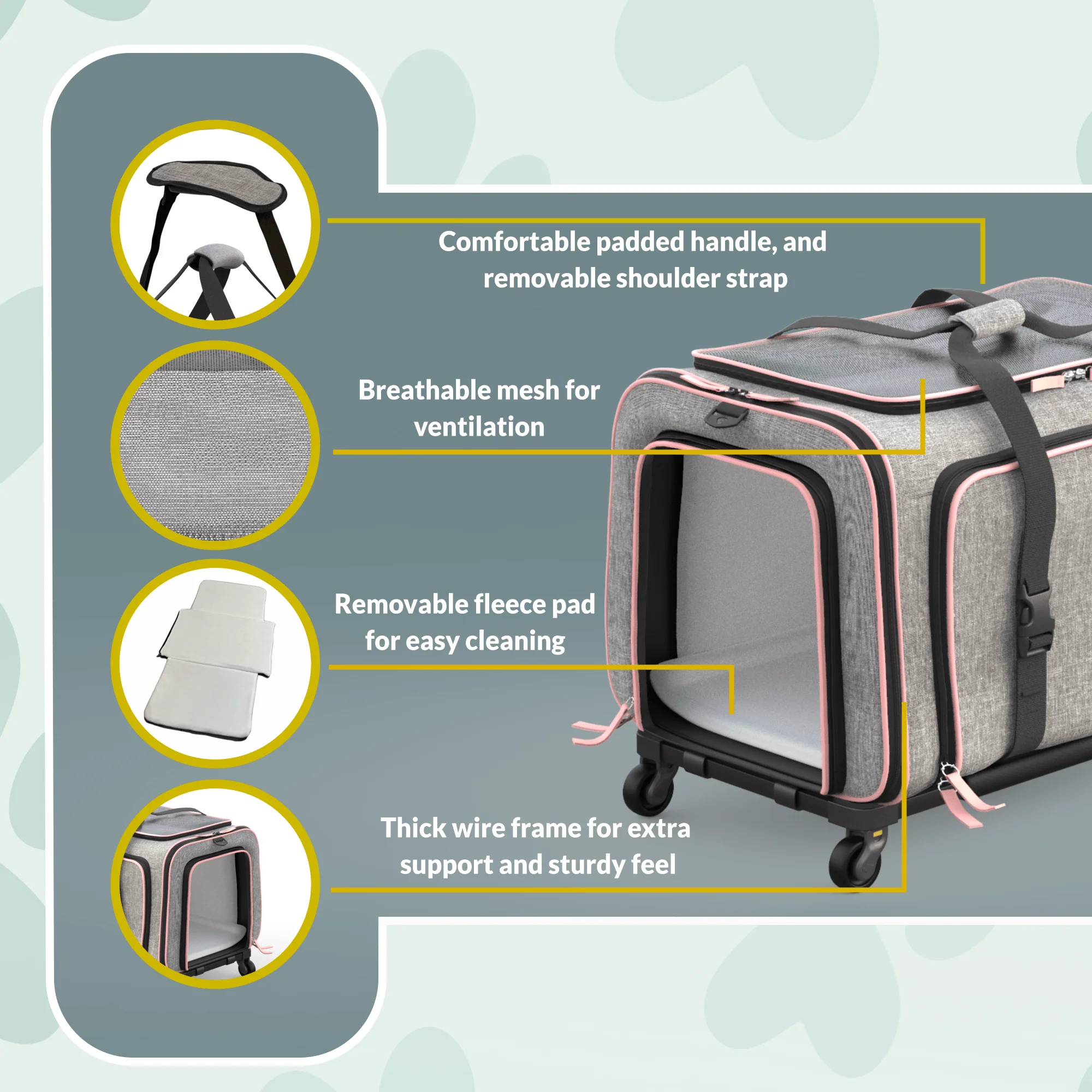 Katziela Rolling Rover Airline Compliant Expandable Wheeled Pet Carrier - Image 23