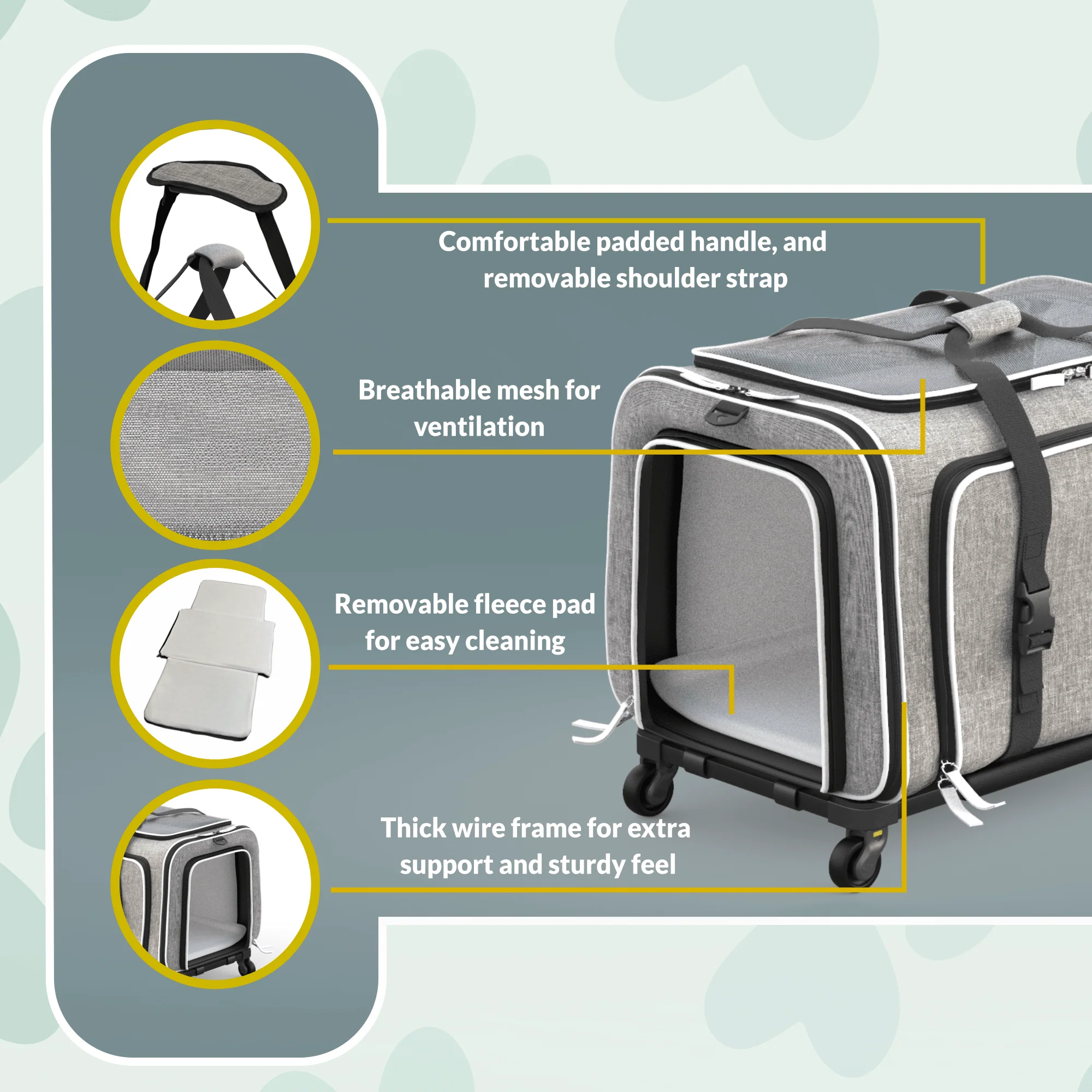 Katziela Rolling Rover Airline Compliant Expandable Wheeled Pet Carrier - Image 29