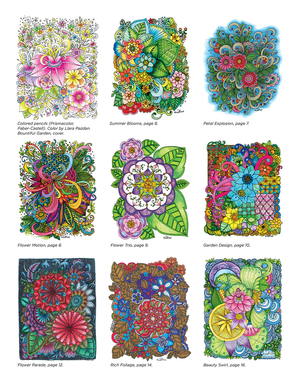 KC Doodle Art Beautiful Blooms Coloring Book - Image 2