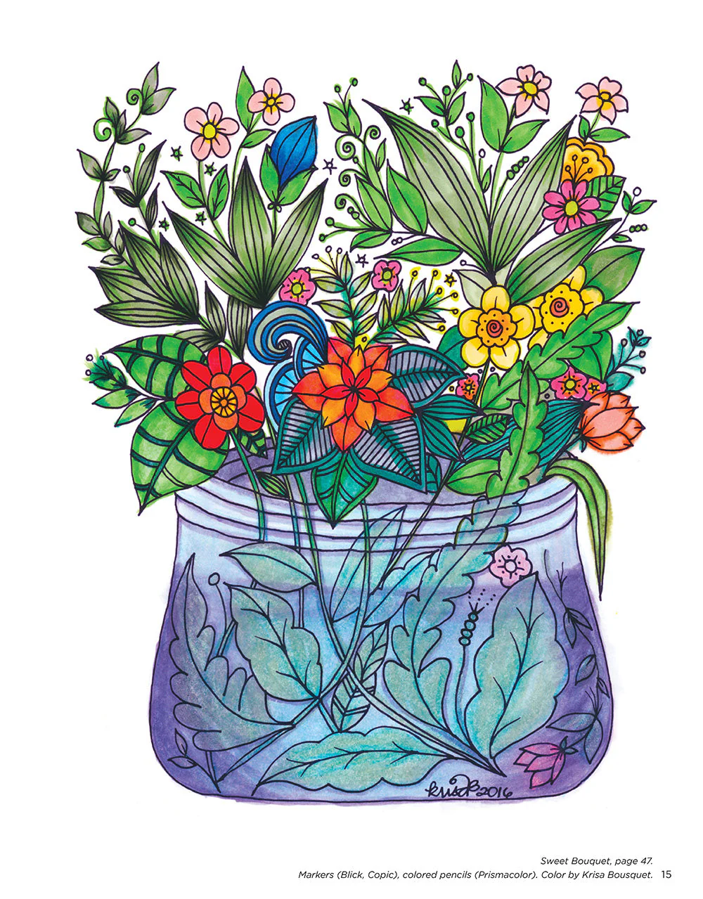 KC Doodle Art Beautiful Blooms Coloring Book - Image 6