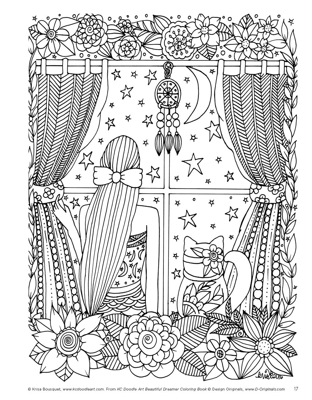 KC Doodle Art Beautiful Dreamer Coloring Book - Image 3