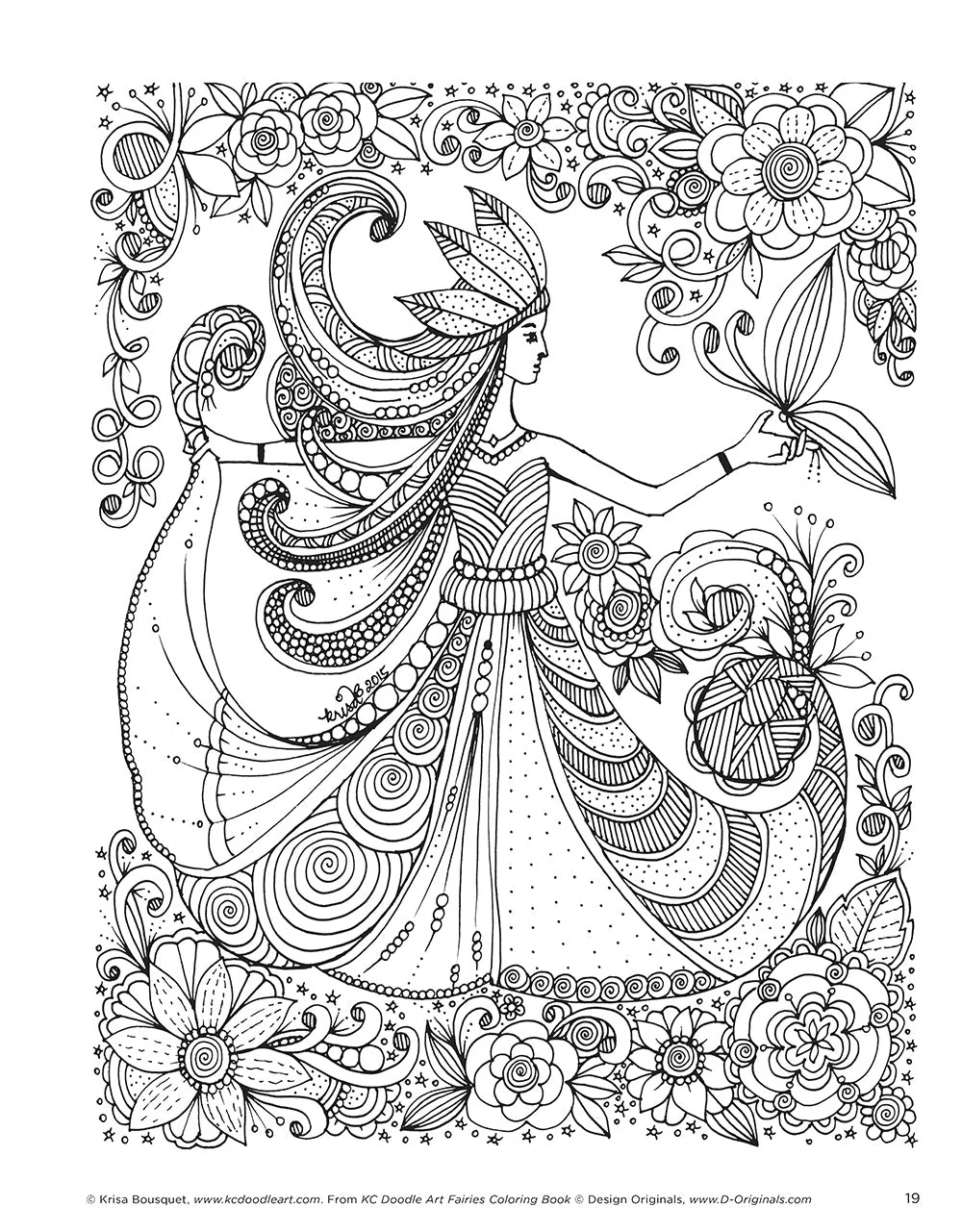KC Doodle Art Fairies Coloring Book - Image 3
