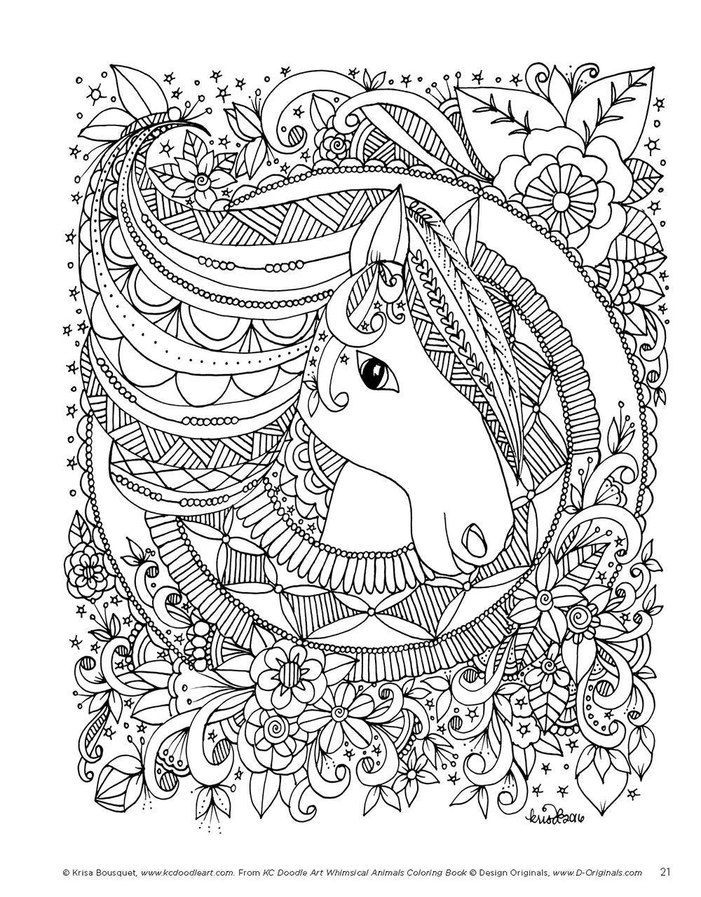 KC Doodle Art Whimsical Animals Coloring Book - Image 3