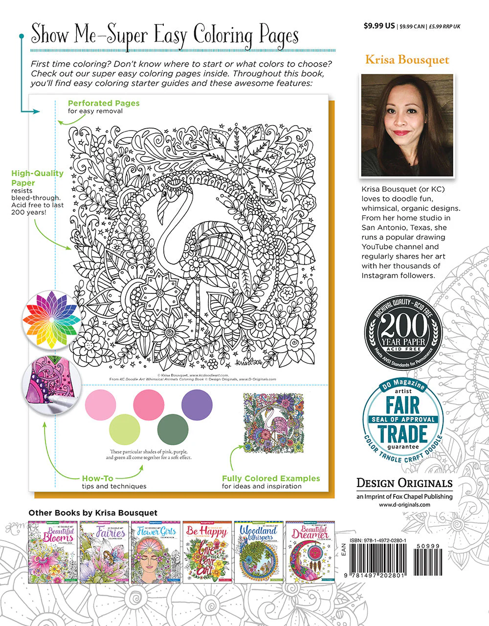 KC Doodle Art Whimsical Animals Coloring Book - Image 5