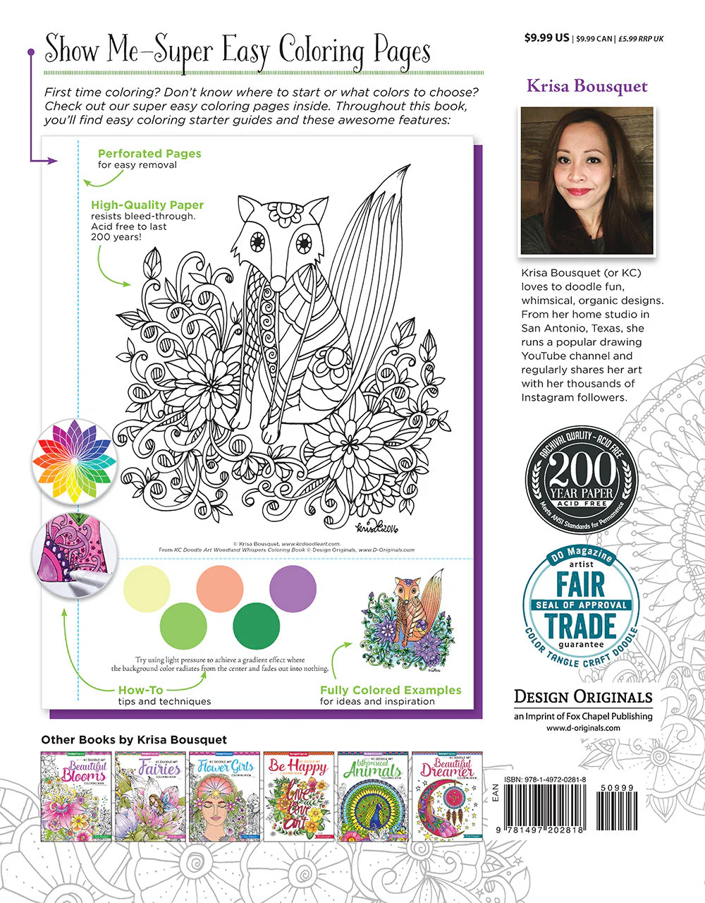 KC Doodle Art Woodland Whispers Coloring Book - Image 5