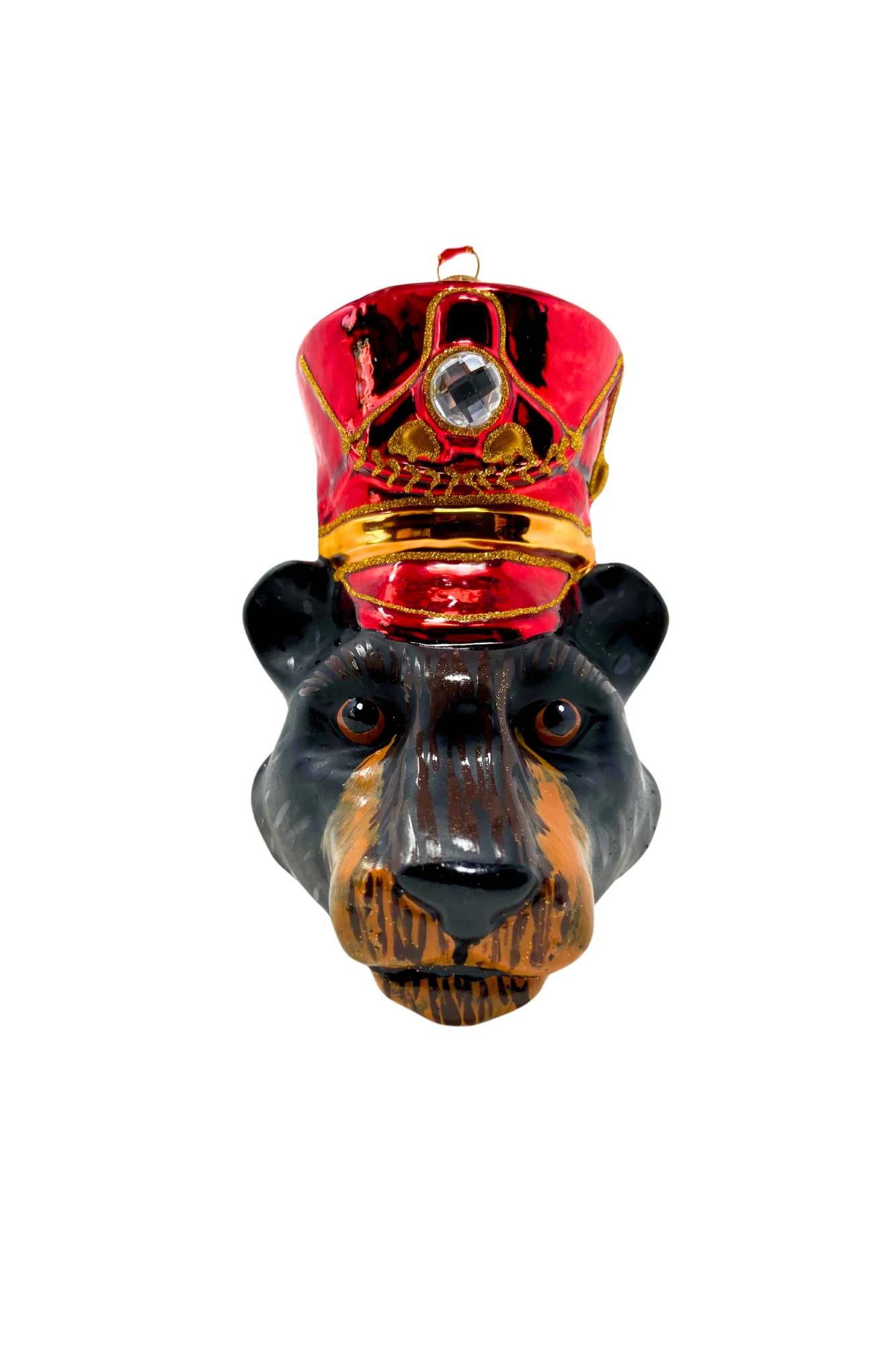 KRG Black Bear Head Polish Glass Ornament - Image 2