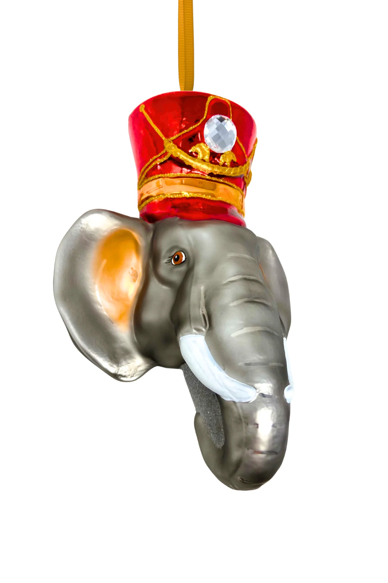 KRG Elephant Head Polish Glass Ornament - Image 2