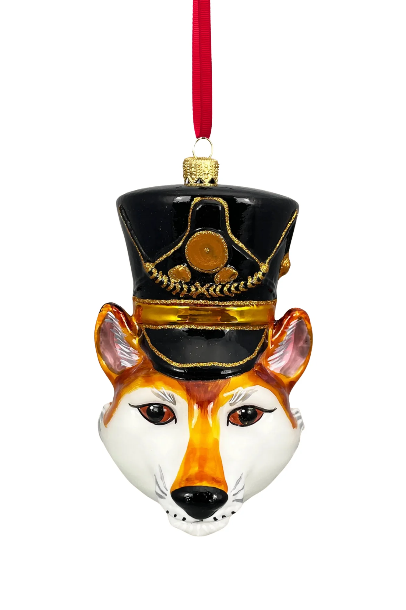 KRG Fox Head Polish Glass Ornament - Image 2