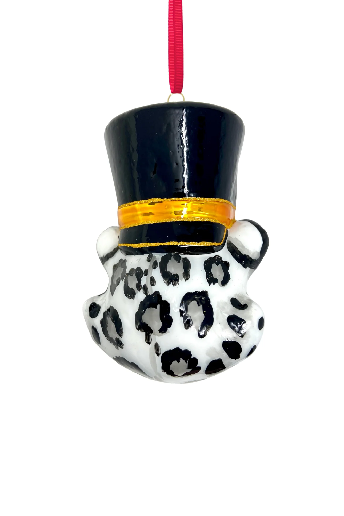 KRG Snow Leopard Head Polish Glass Ornament - Image 2