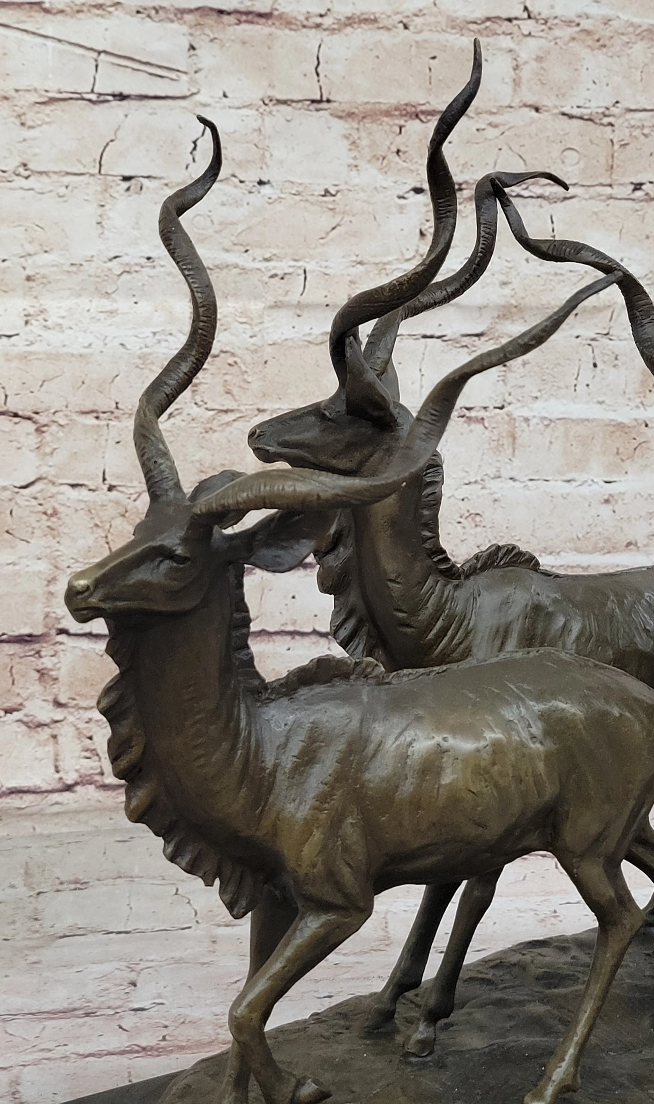 Kudu Antelope Family Gazelle African Deer Bronze Sculpture Figurine Statue - Image 8