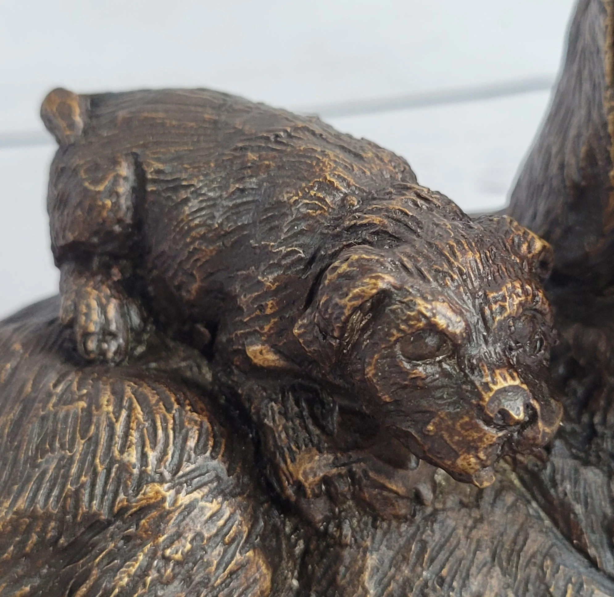 Labrador Retriever and Puppy Bronze Sculpture Dog Figure Figurine Decor 4" x 8" - Image 7