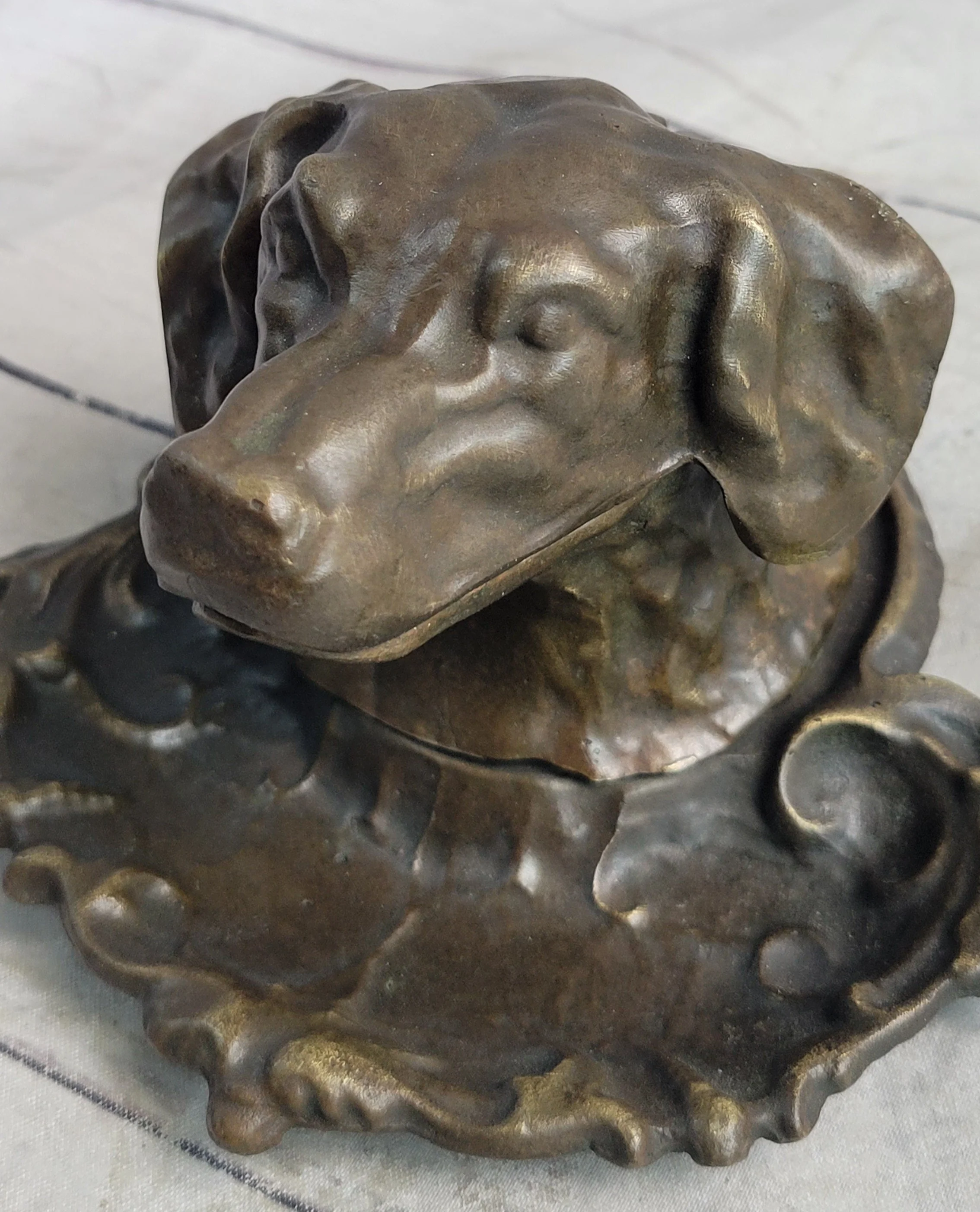 Labrador Retriever Dog Puppy Incense Burner Bronze Metal Sculpture Original Art - Image 6