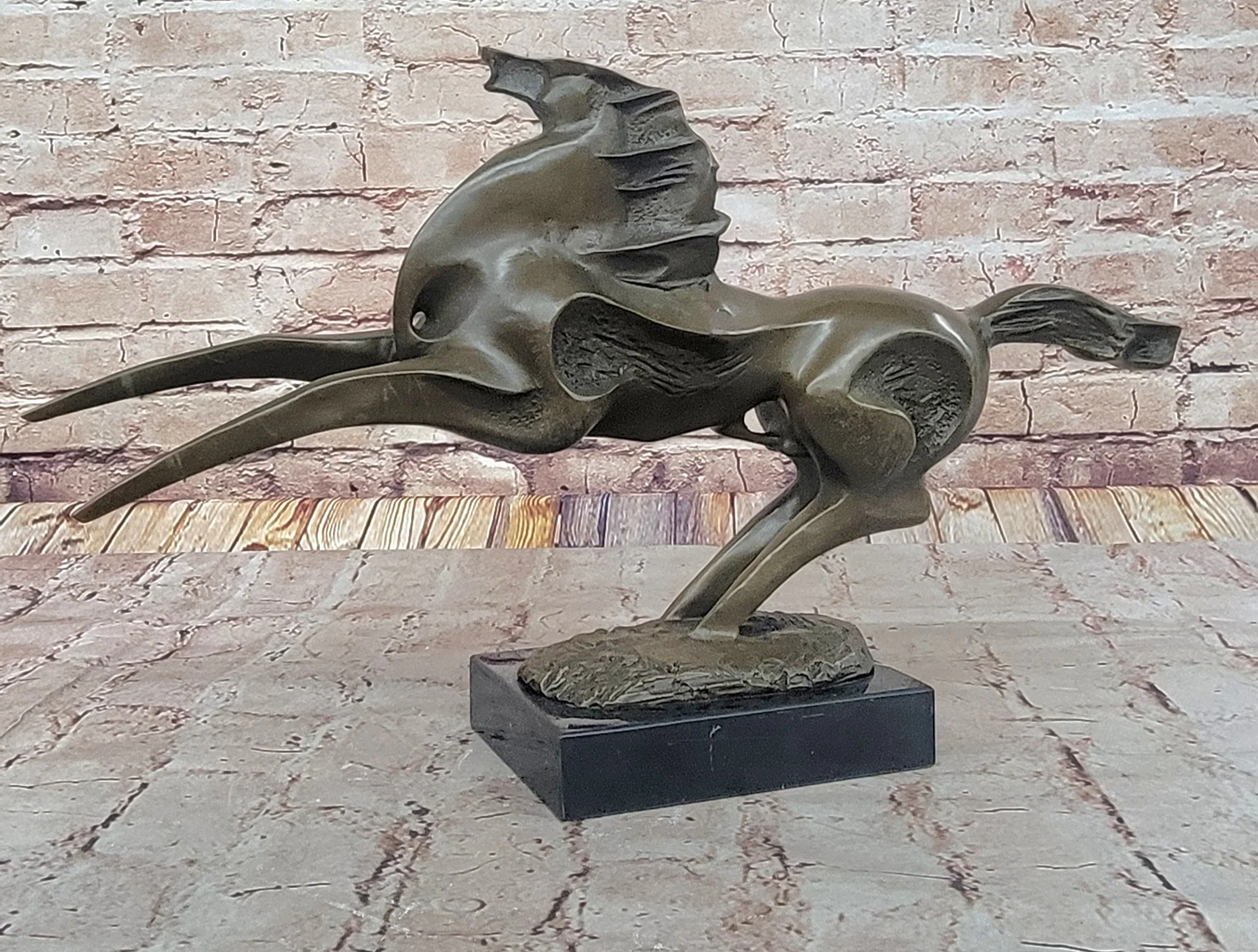 Large Abstract Modern Art Horse Gallops Bronze Sculpture Statue Figurine Figure - Image 4