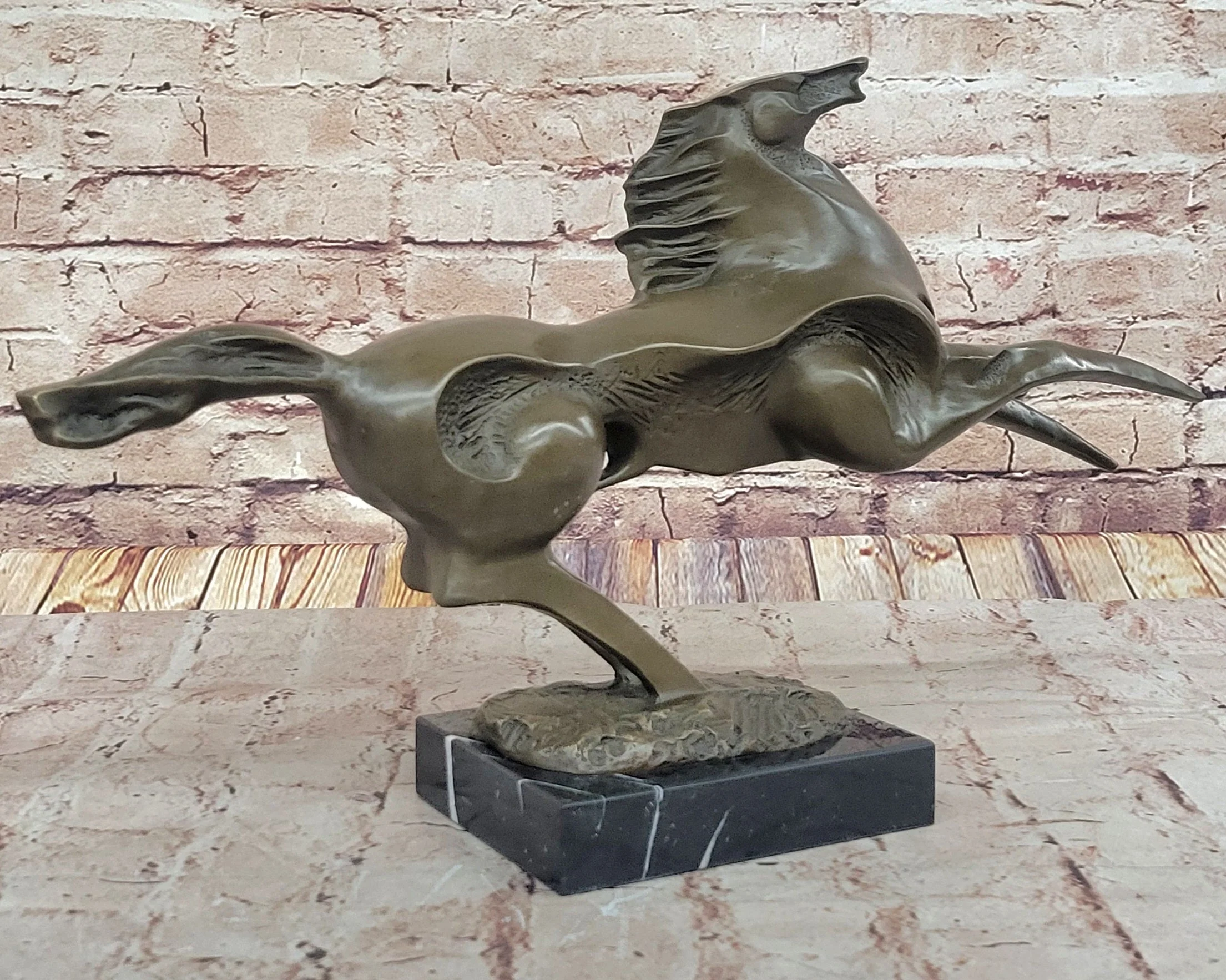 Large Abstract Modern Art Horse Gallops Bronze Sculpture Statue Figurine Figure - Image 5
