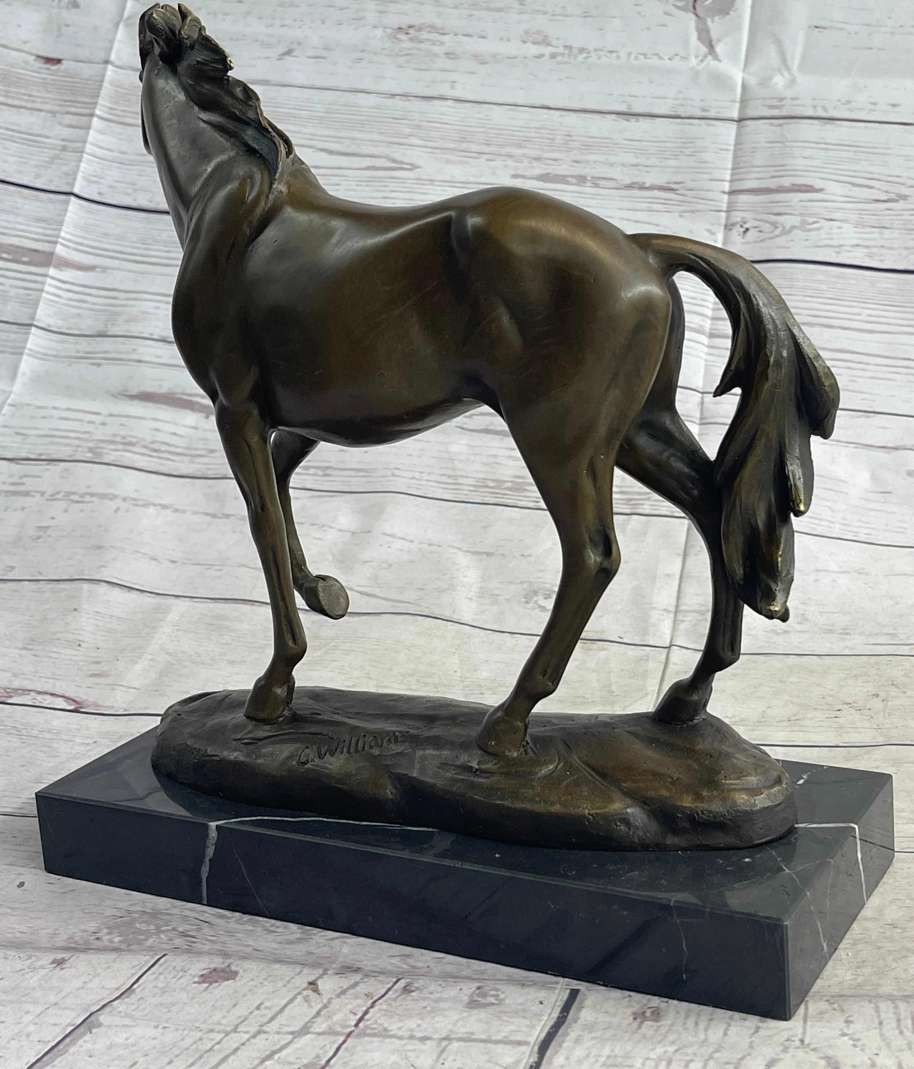 Large Arabian Horse Bronze Sculpture Statue By Williams Figurine Figure Decor - Image 6