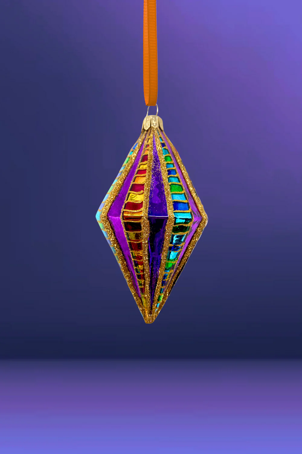 Large High Stakes Diamond Glass Ornament