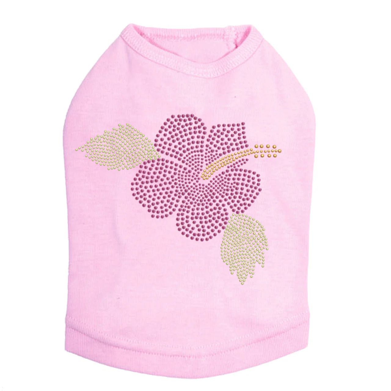 Large Pink Hibiscus - Dog Tank - Image 5