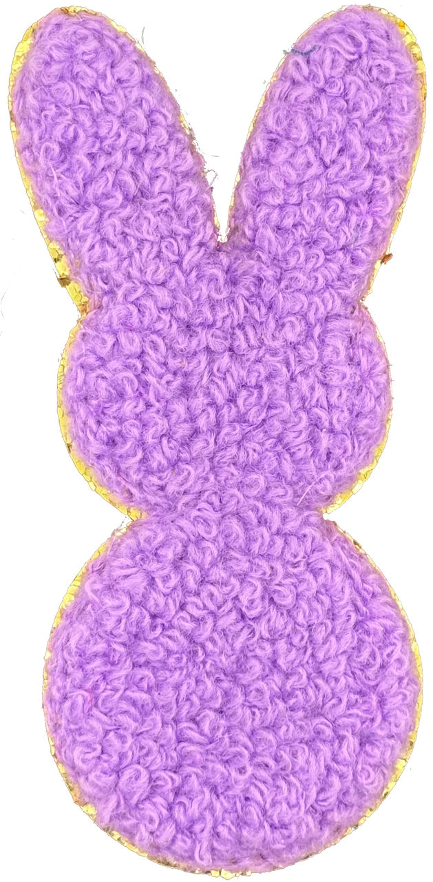 Lavender Chenille Peep Bunny - Patch