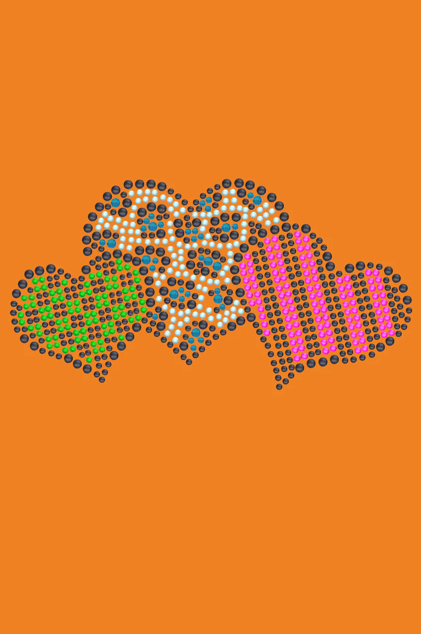 Leopard, Checks, & Stripes Multicolor Hearts - Bandanna - Image 10