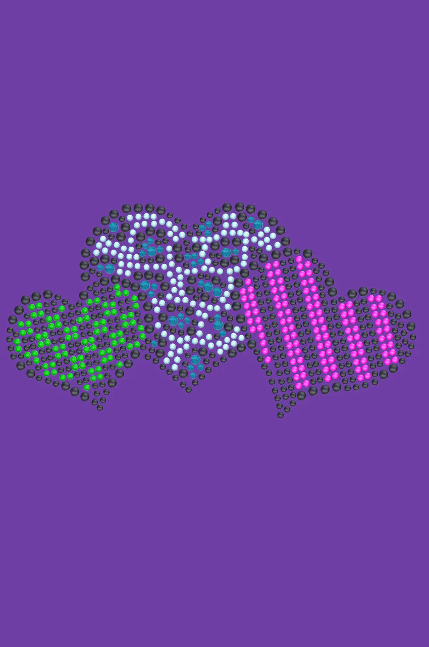 Leopard, Checks, & Stripes Multicolor Hearts - Bandanna - Image 3