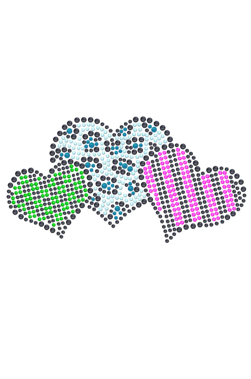 Leopard, Checks, & Stripes Multicolor Hearts - Bandanna - Image 6