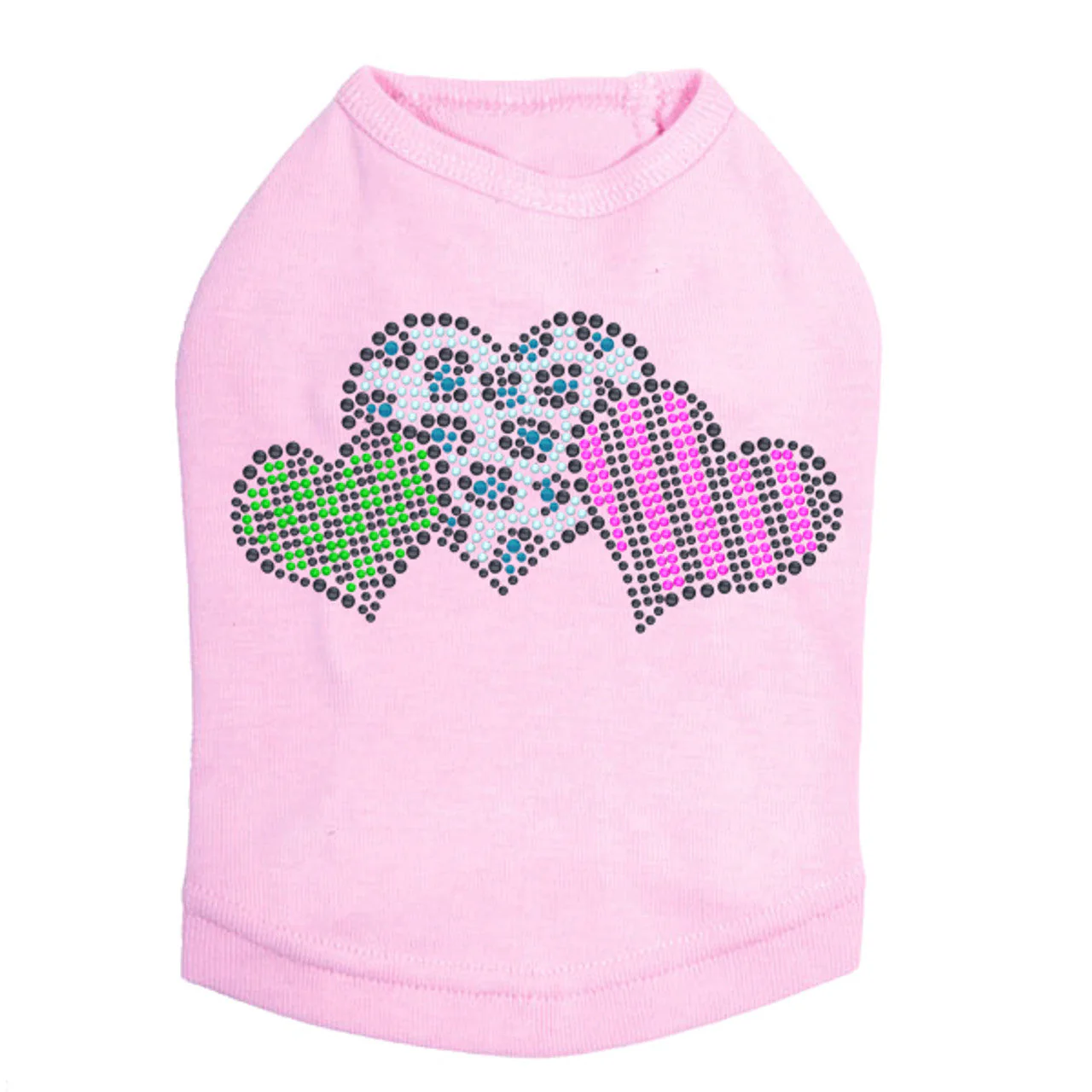 Leopard, Checks, & Stripes Multicolor Hearts - Dog Tank - Image 4
