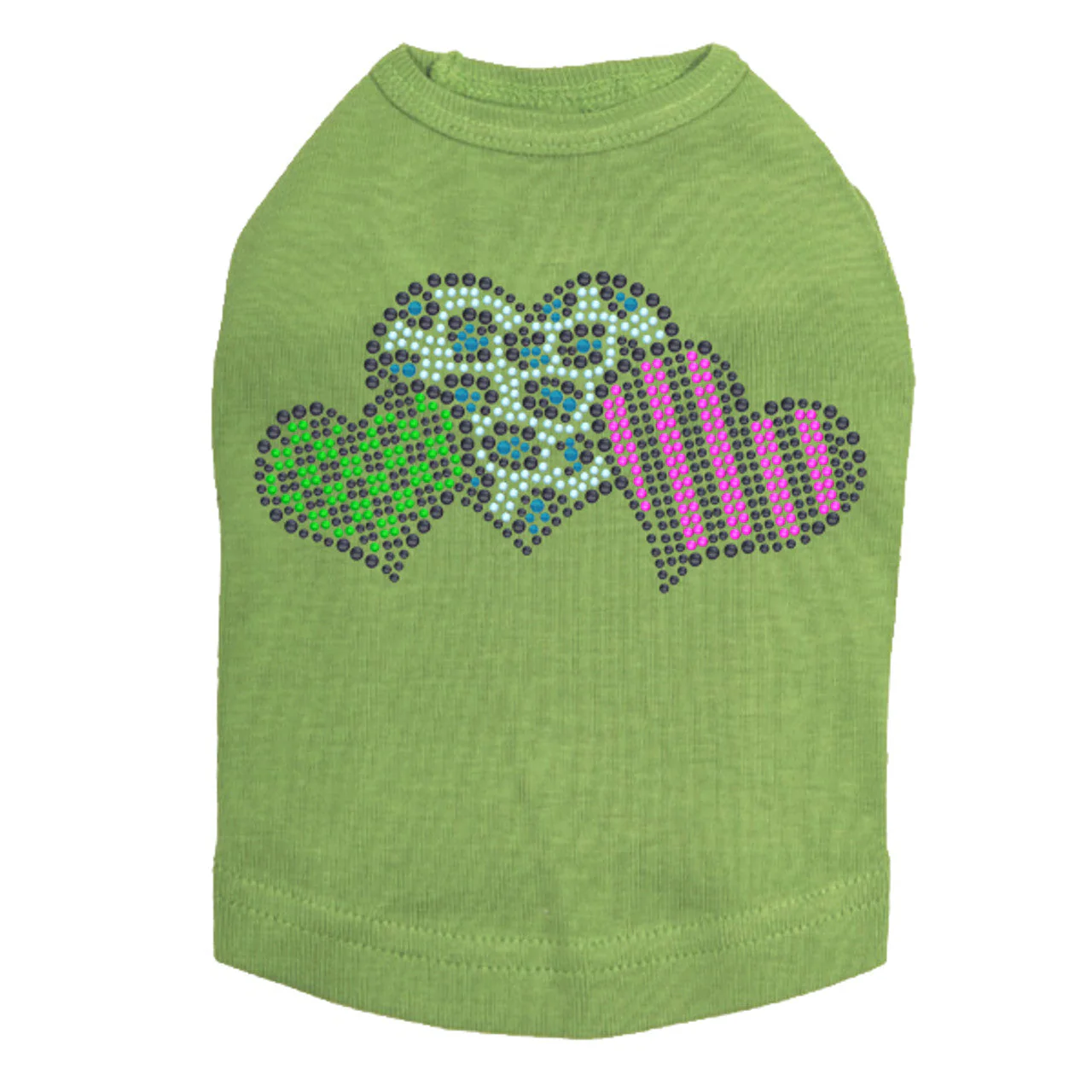 Leopard, Checks, & Stripes Multicolor Hearts - Dog Tank - Image 5