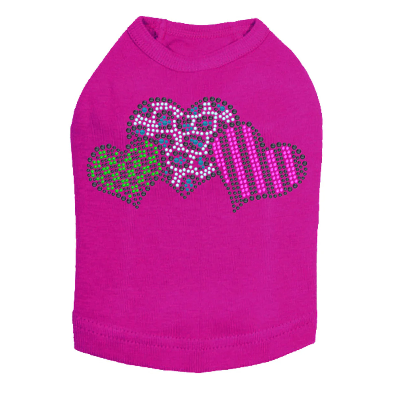 Leopard, Checks, & Stripes Multicolor Hearts - Dog Tank - Image 7